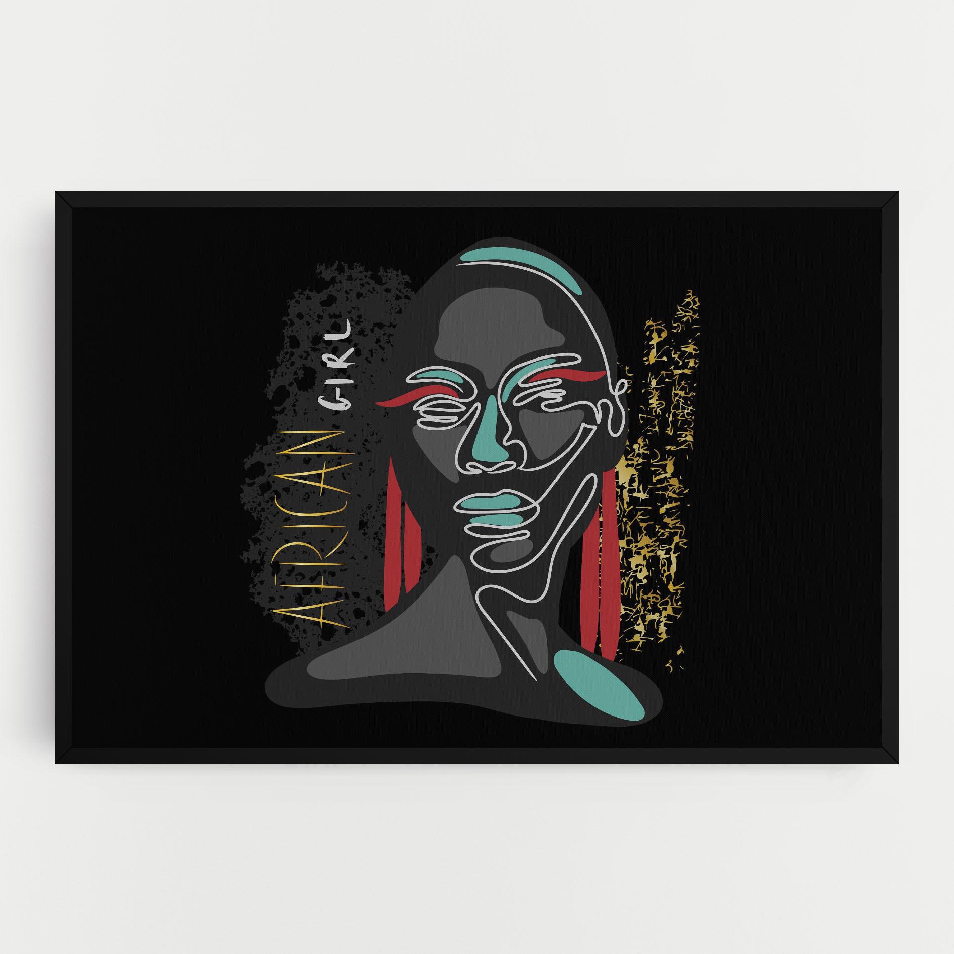 Tablou Canvas Gold African Girl mockup 0