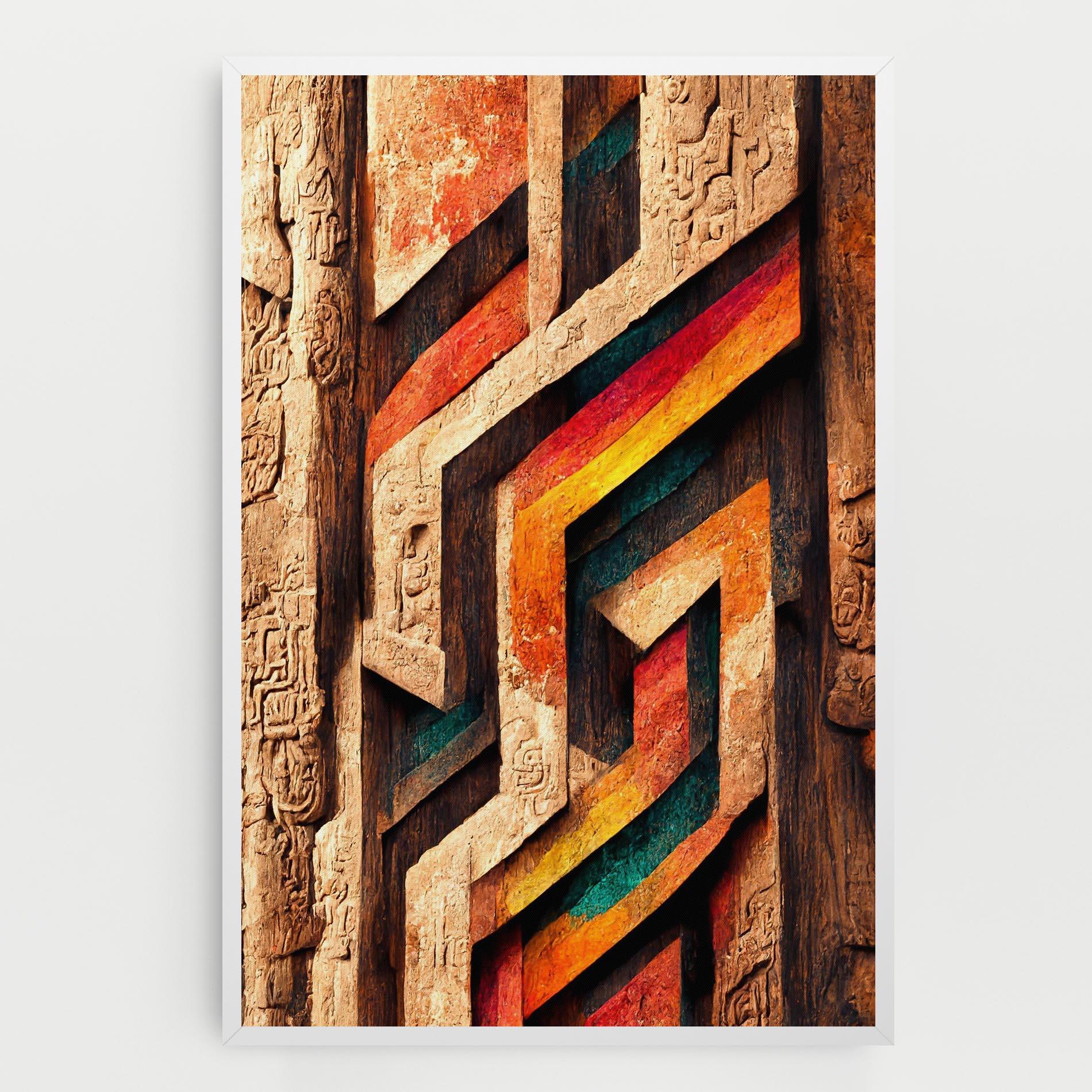 Tablou Canvas Mayan Style Wood mockup 0