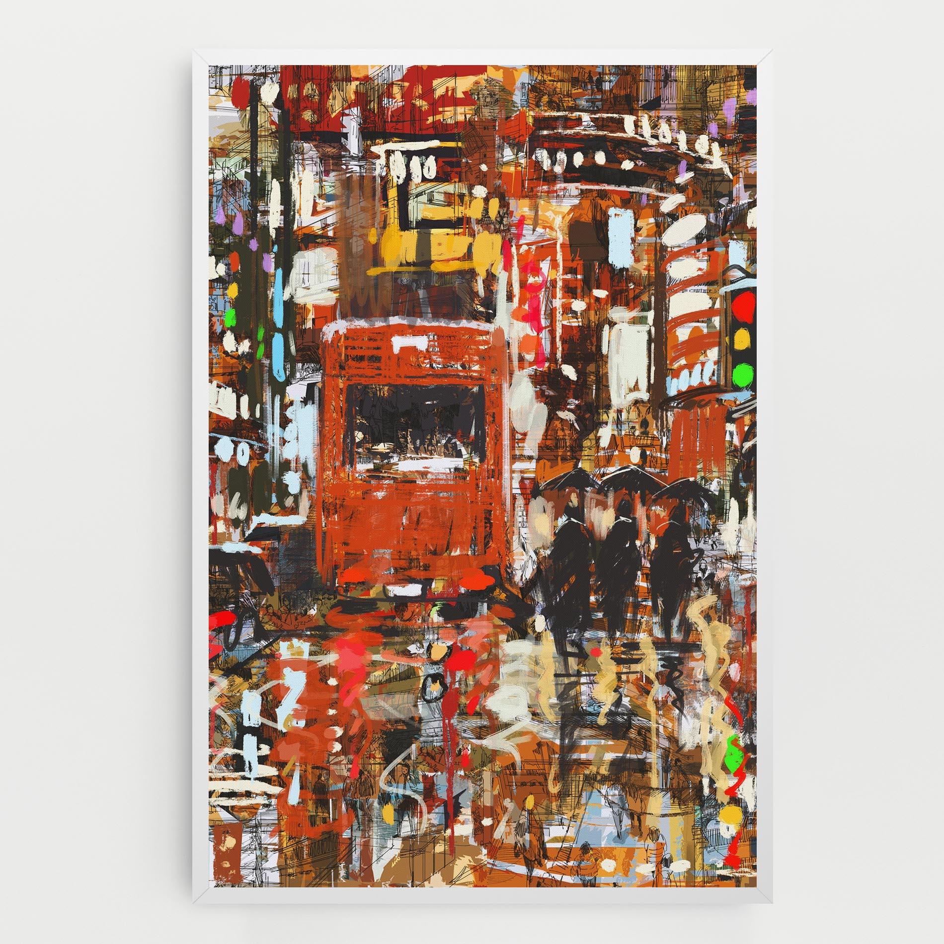 Tablou Canvas Seamless Colorful City mockup 0