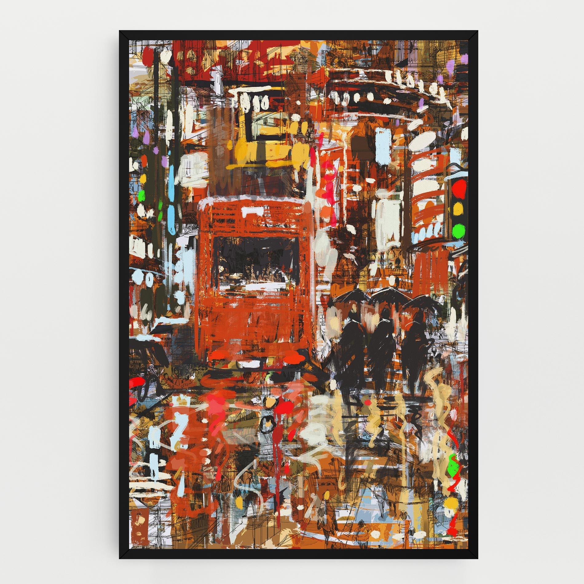 Tablou Canvas Seamless Colorful City mockup 0