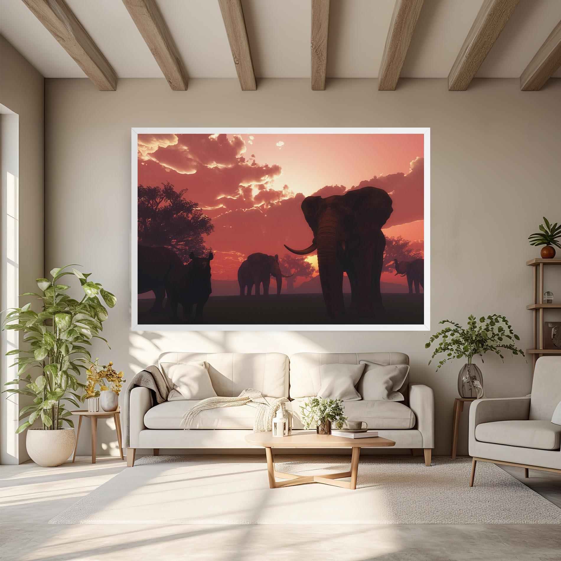 Tablou Canvas African Elephant View mockup 6