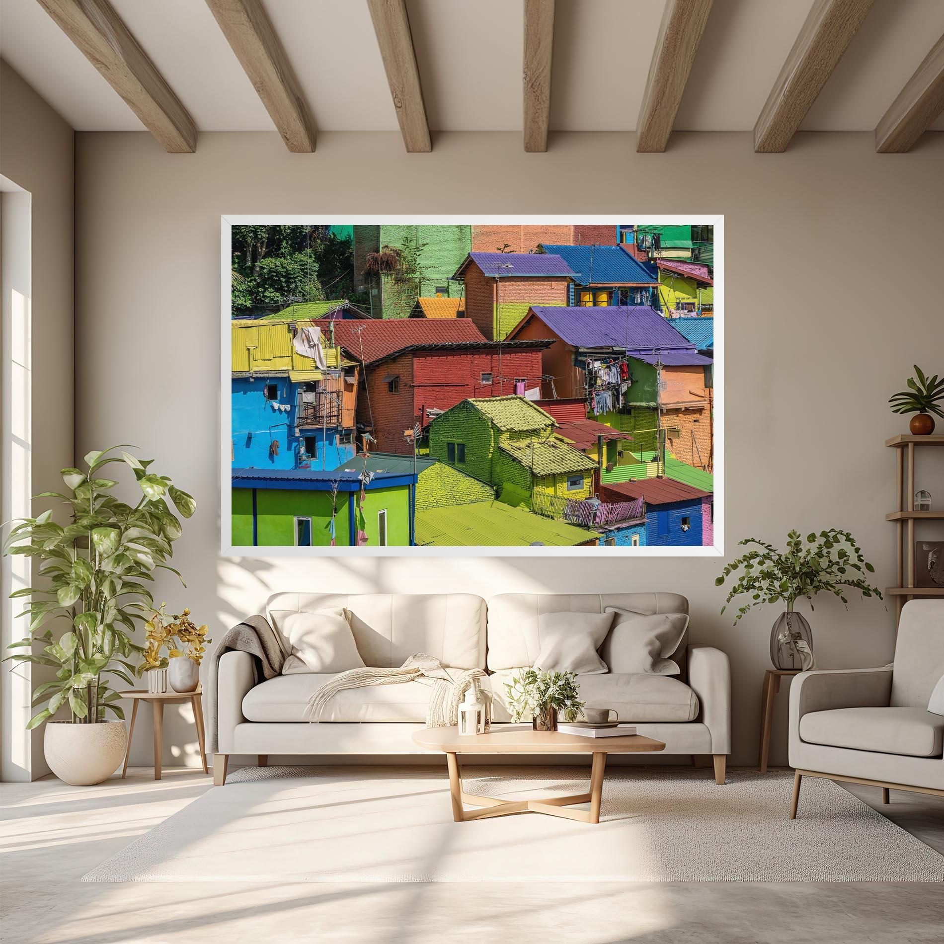 Tablou Canvas Colorful Small Houses mockup 6