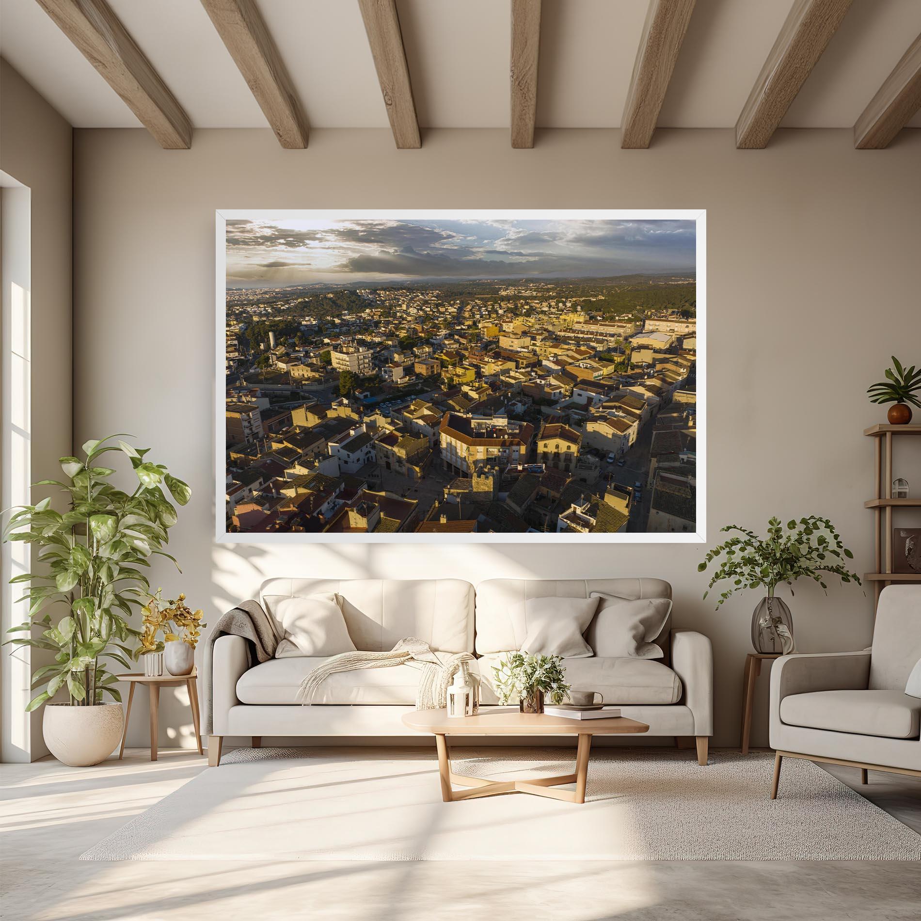 Tablou Canvas Streets Town Sunrise mockup 6