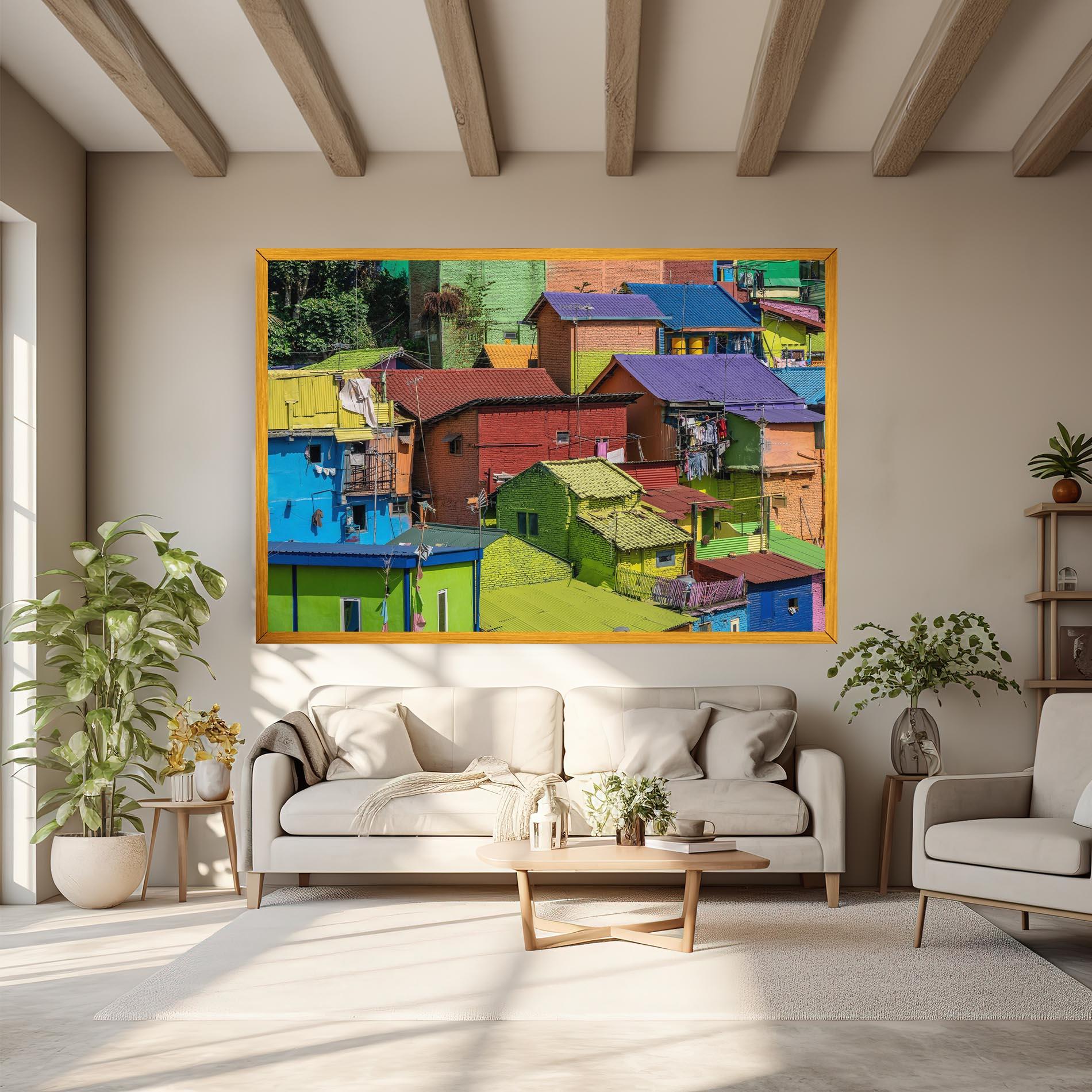 Tablou Canvas Colorful Small Houses mockup 6