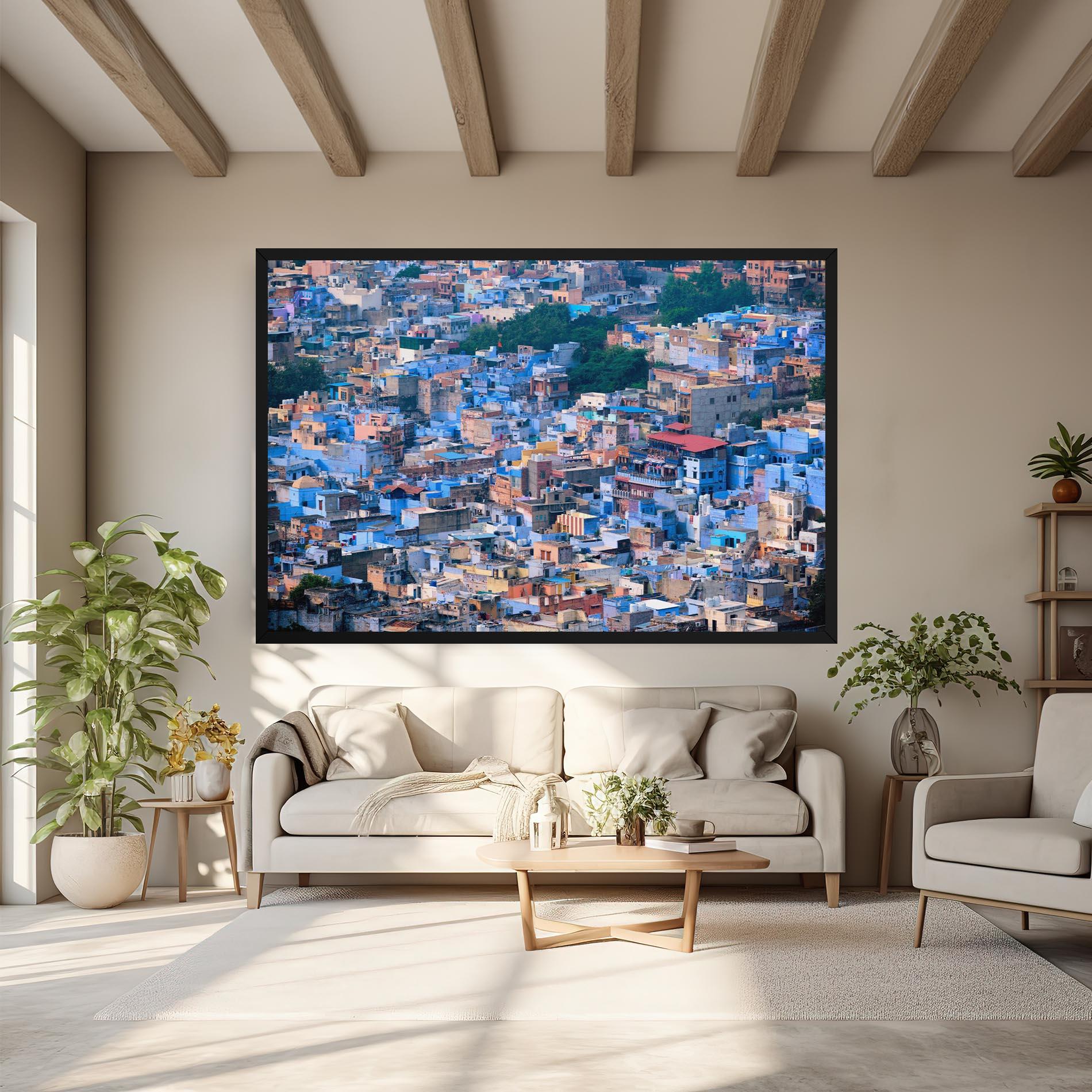 Tablou Canvas Blue City India mockup 6