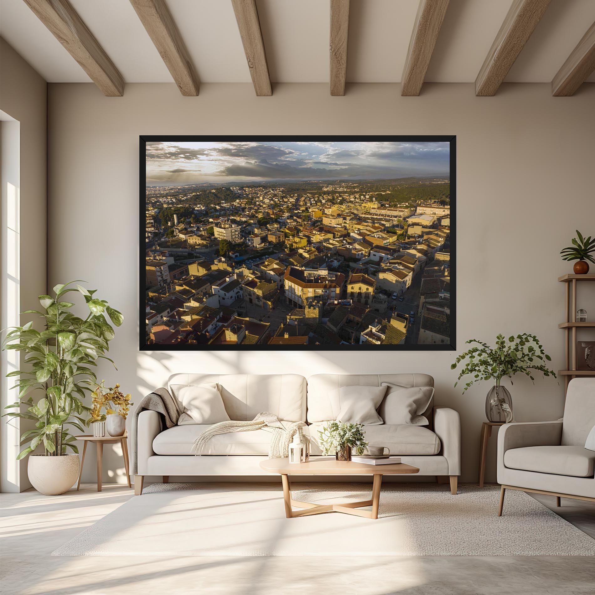 Tablou Canvas Streets Town Sunrise mockup 6