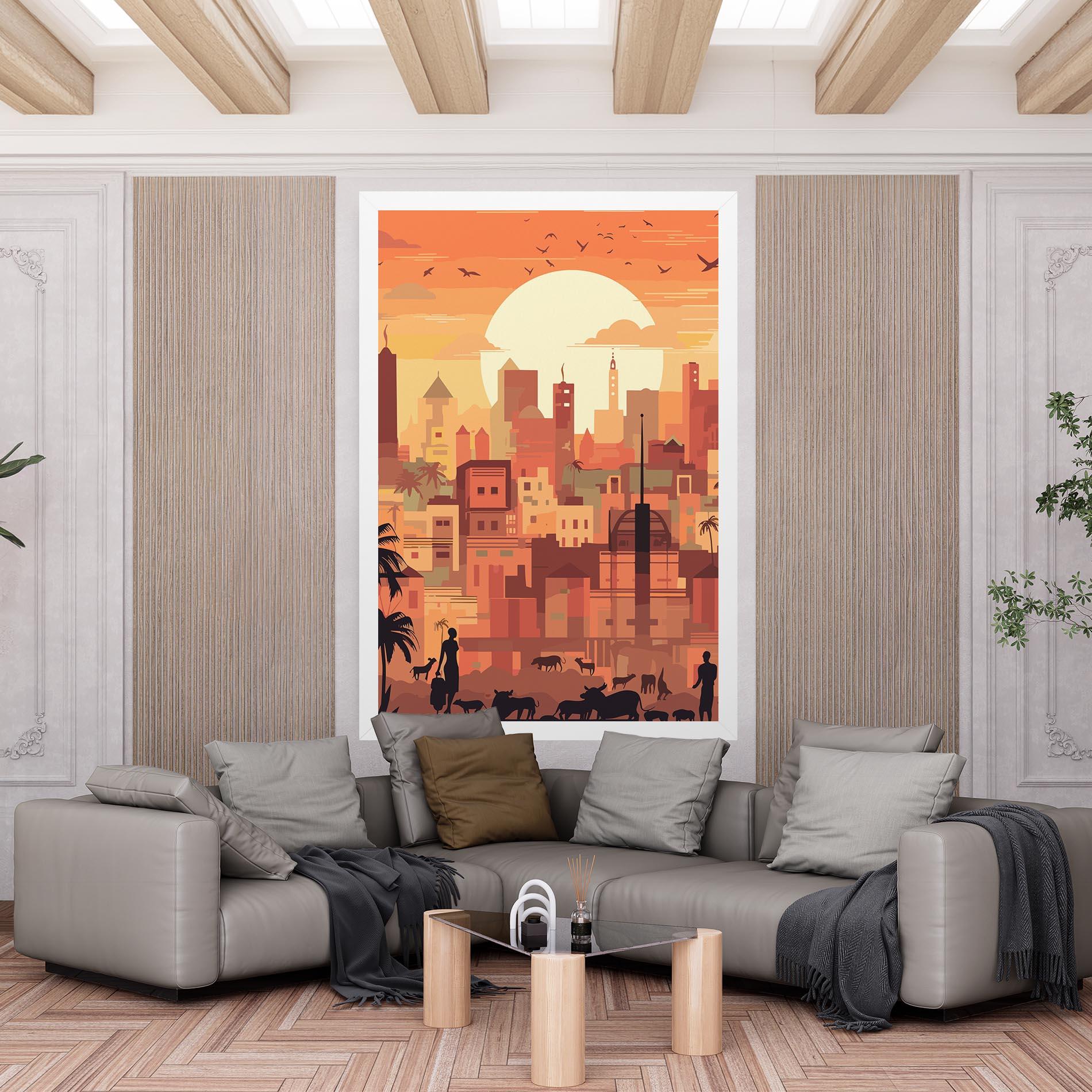 Tablou Canvas Africa City Sunset mockup 6