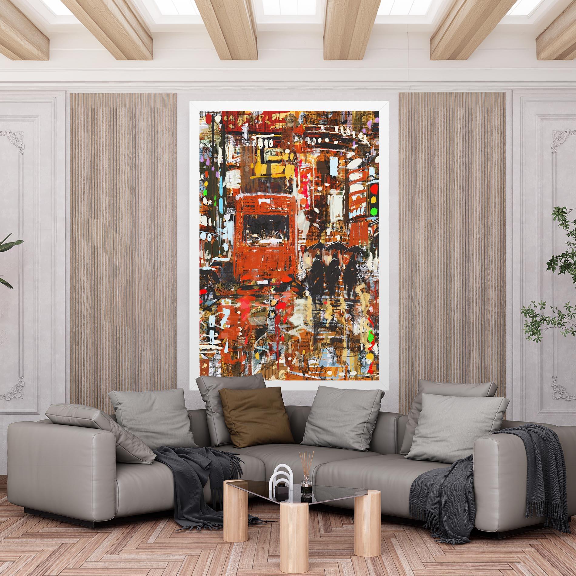 Tablou Canvas Seamless Colorful City mockup 6