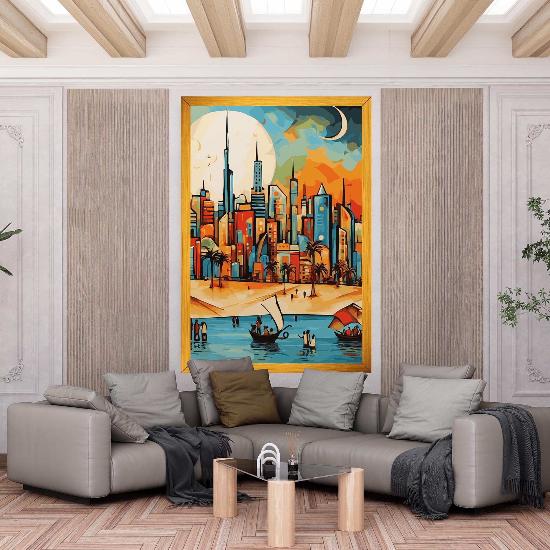 Tablou Canvas African Moon mockup 6