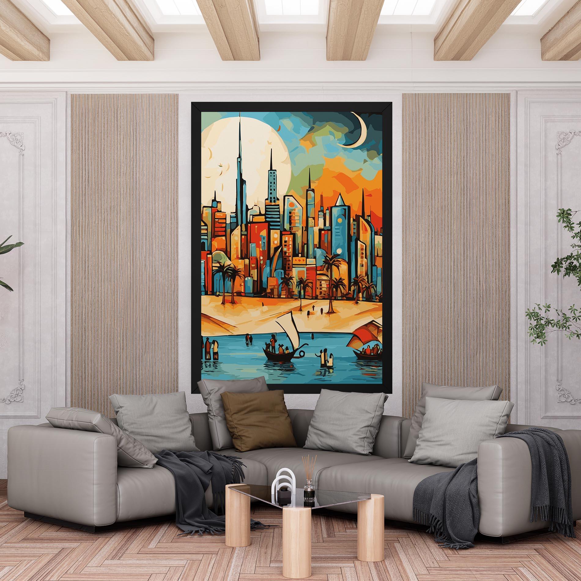 Tablou Canvas African Moon mockup 6