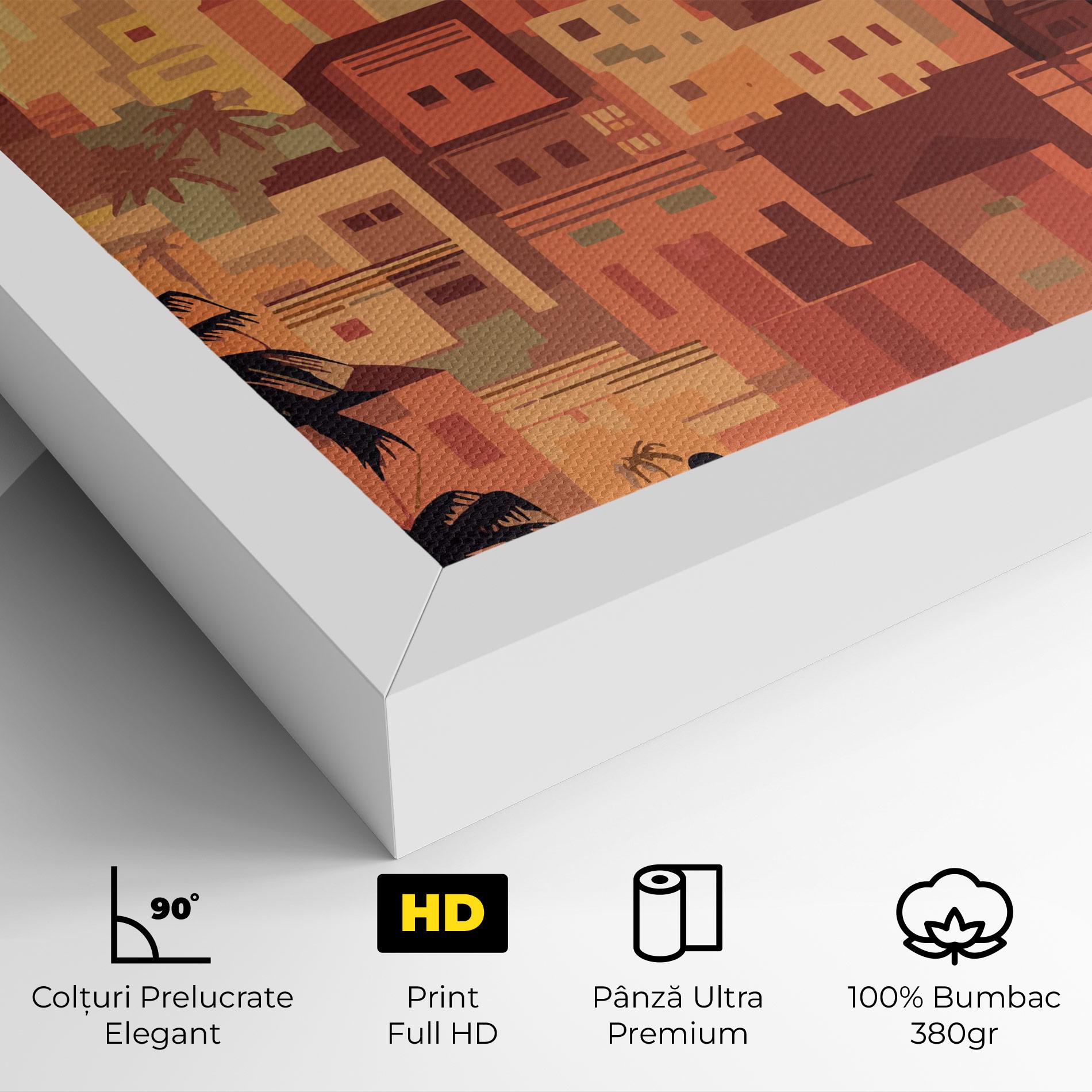 Tablou Canvas Africa City Sunset mockup 4