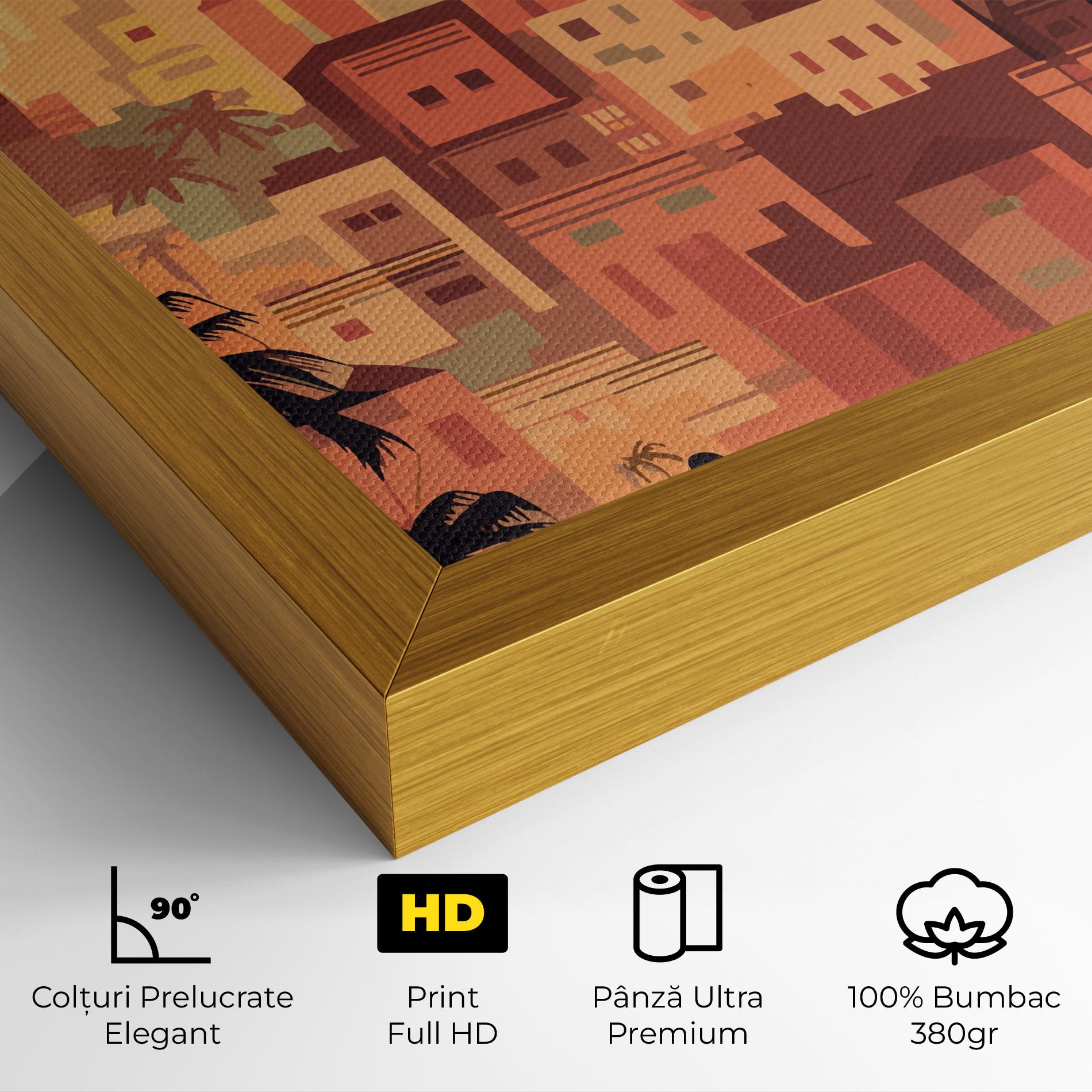 Tablou Canvas Africa City Sunset mockup 4