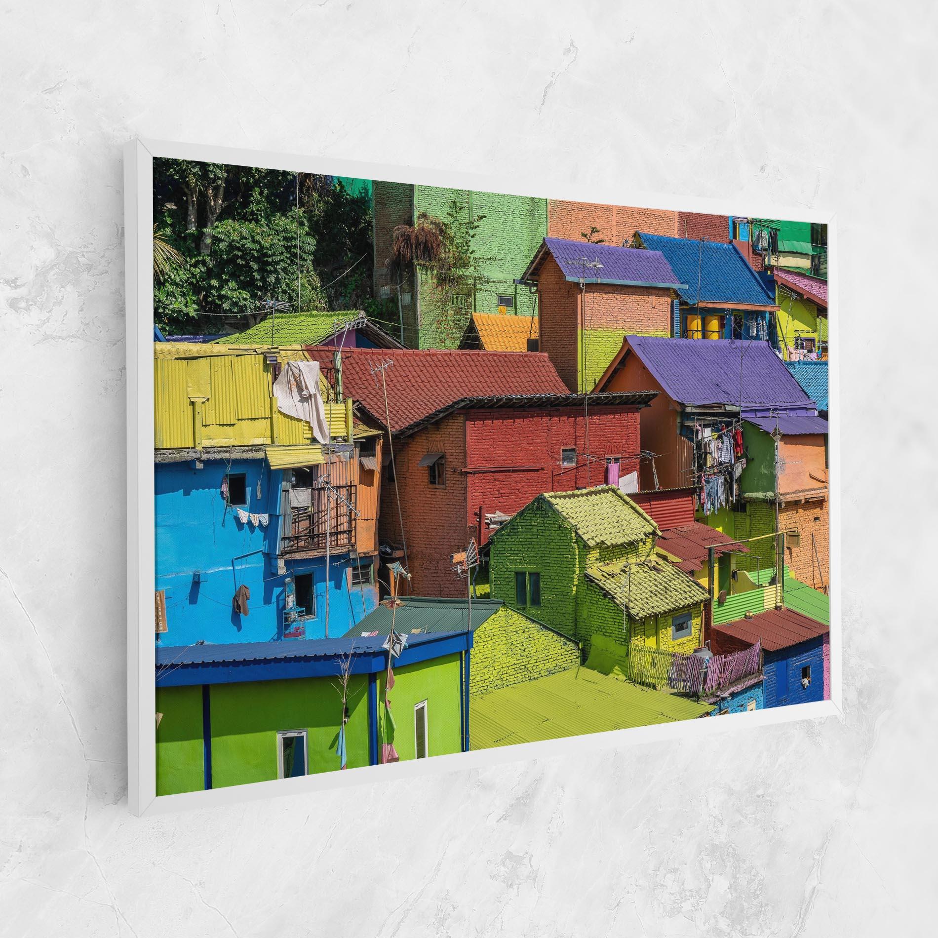 Tablou Canvas Colorful Small Houses mockup 1