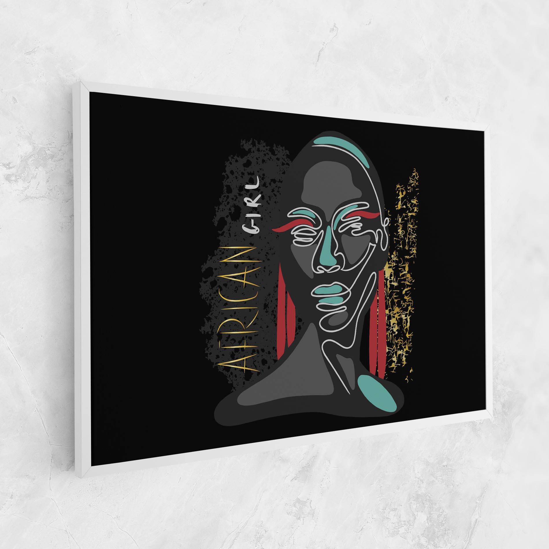 Tablou Canvas Gold African Girl mockup 1