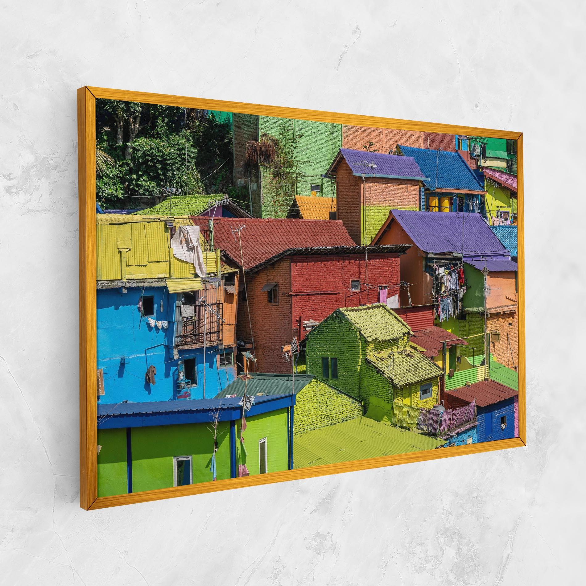 Tablou Canvas Colorful Small Houses mockup 1