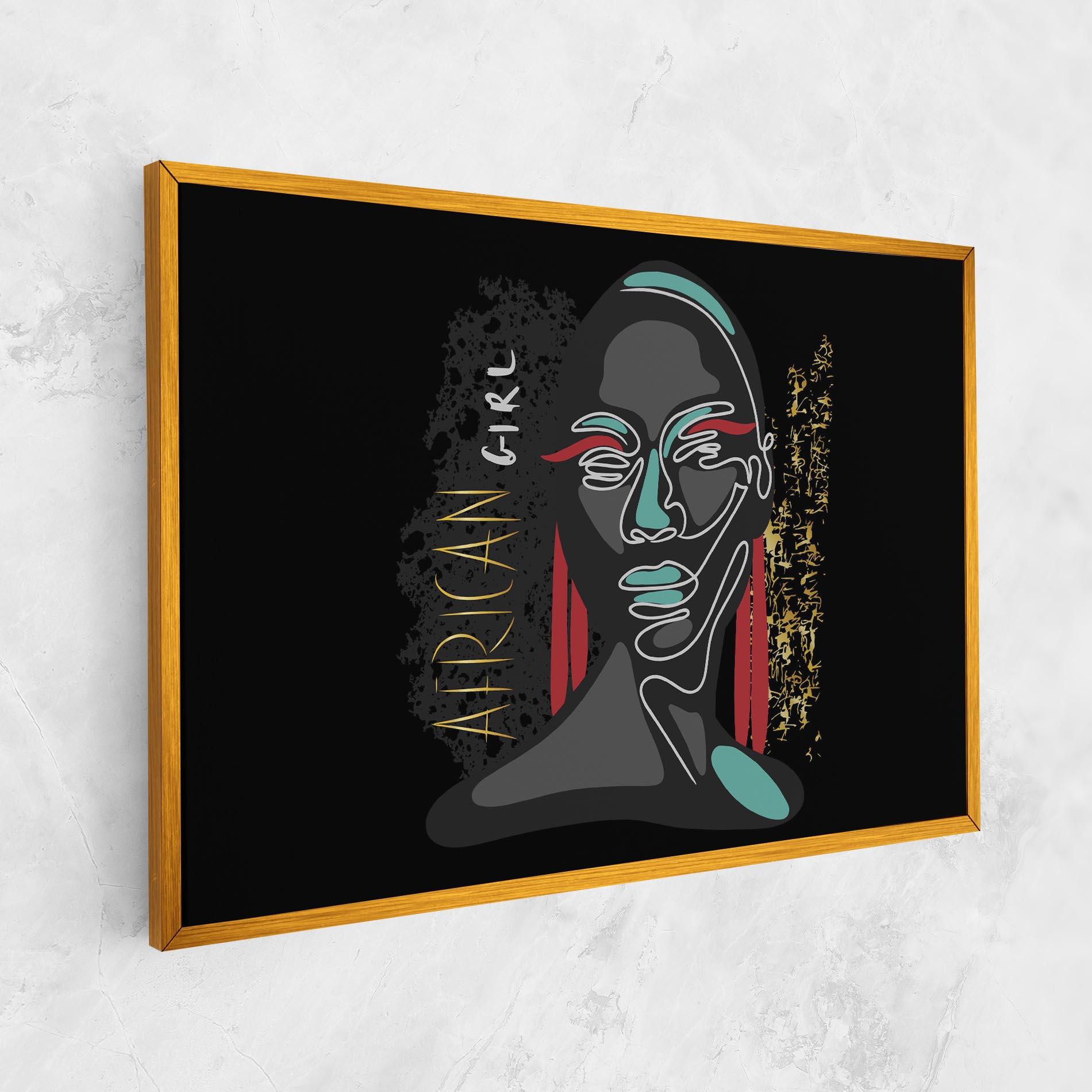 Tablou Canvas Gold African Girl mockup 1