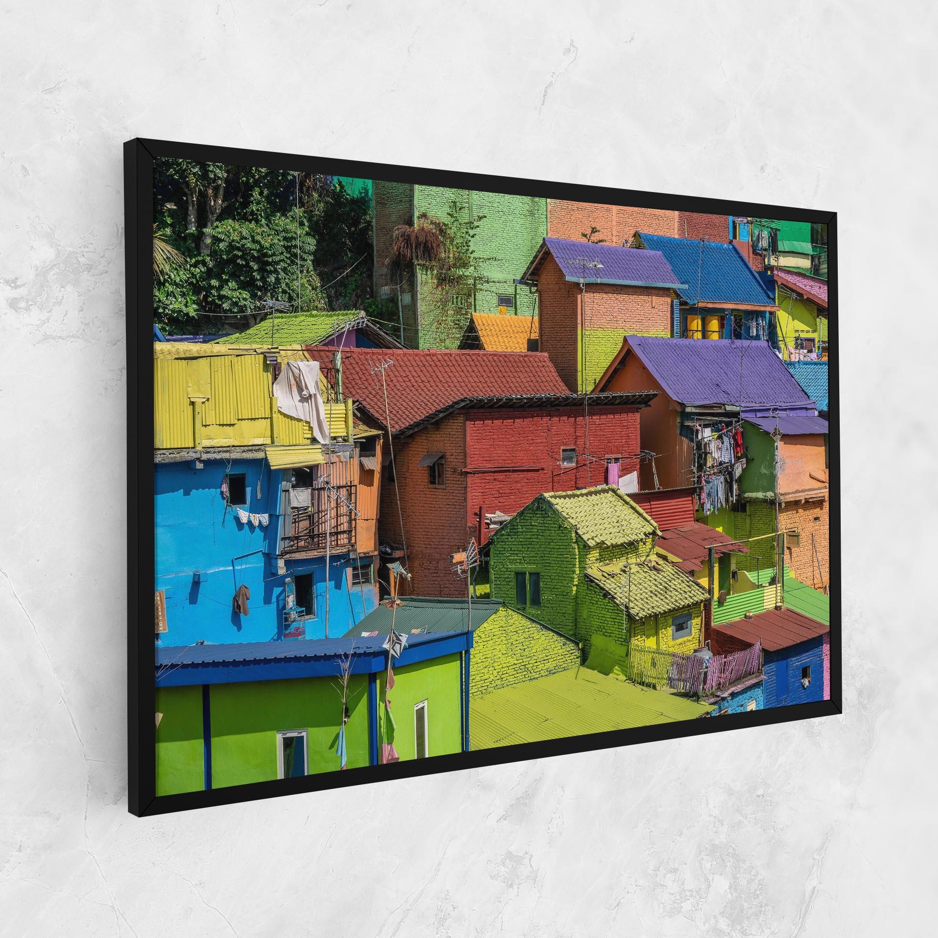 Tablou Canvas Colorful Small Houses mockup 1