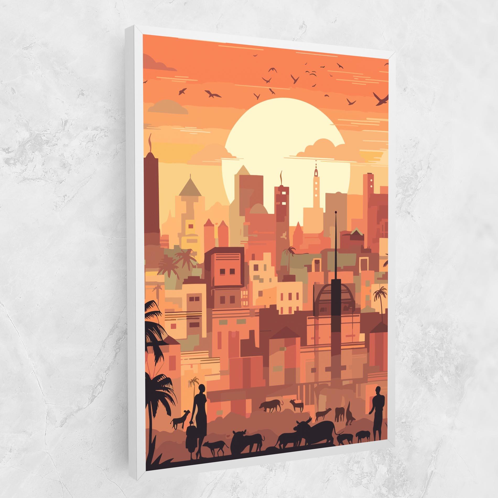 Tablou Canvas Africa City Sunset mockup 1