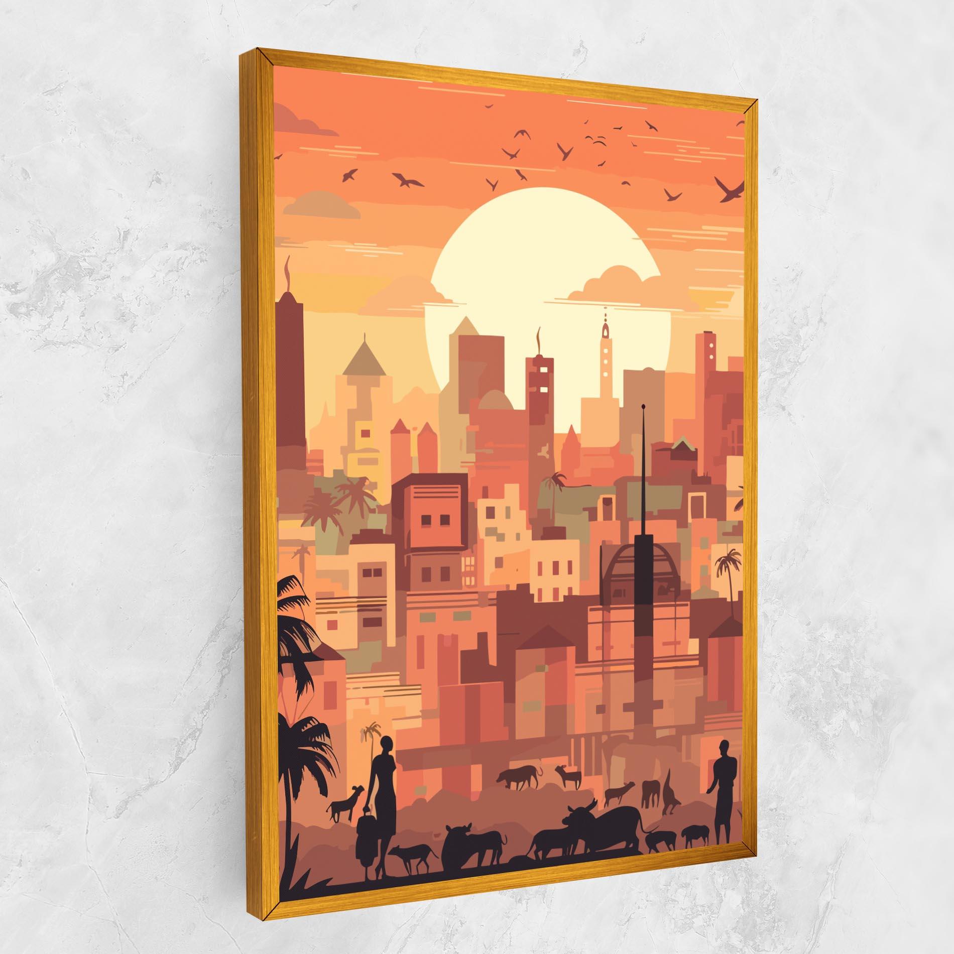 Tablou Canvas Africa City Sunset mockup 1