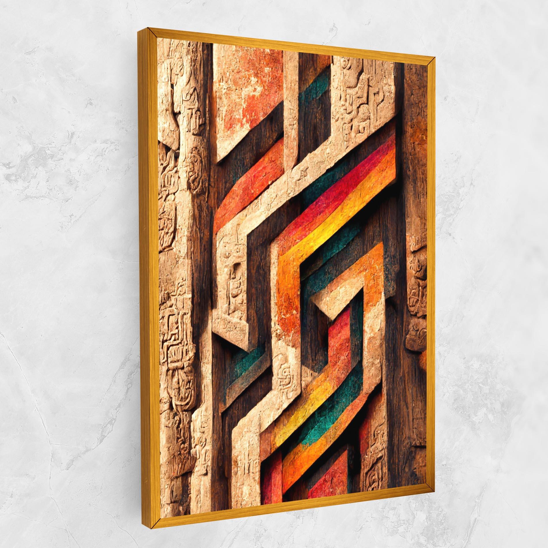 Tablou Canvas Mayan Style Wood mockup 1