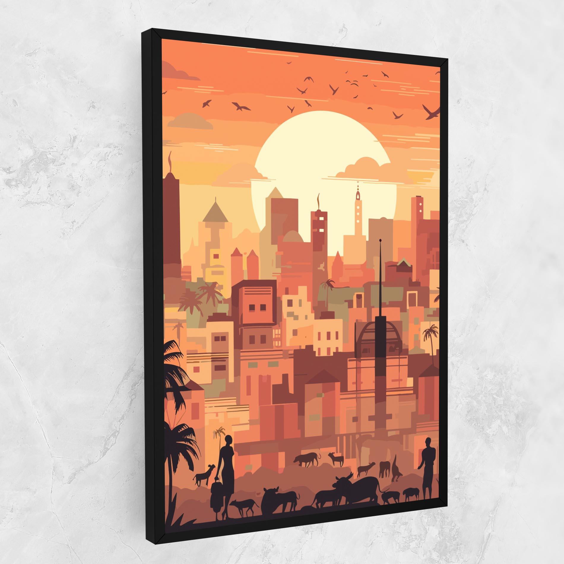Tablou Canvas Africa City Sunset mockup 1
