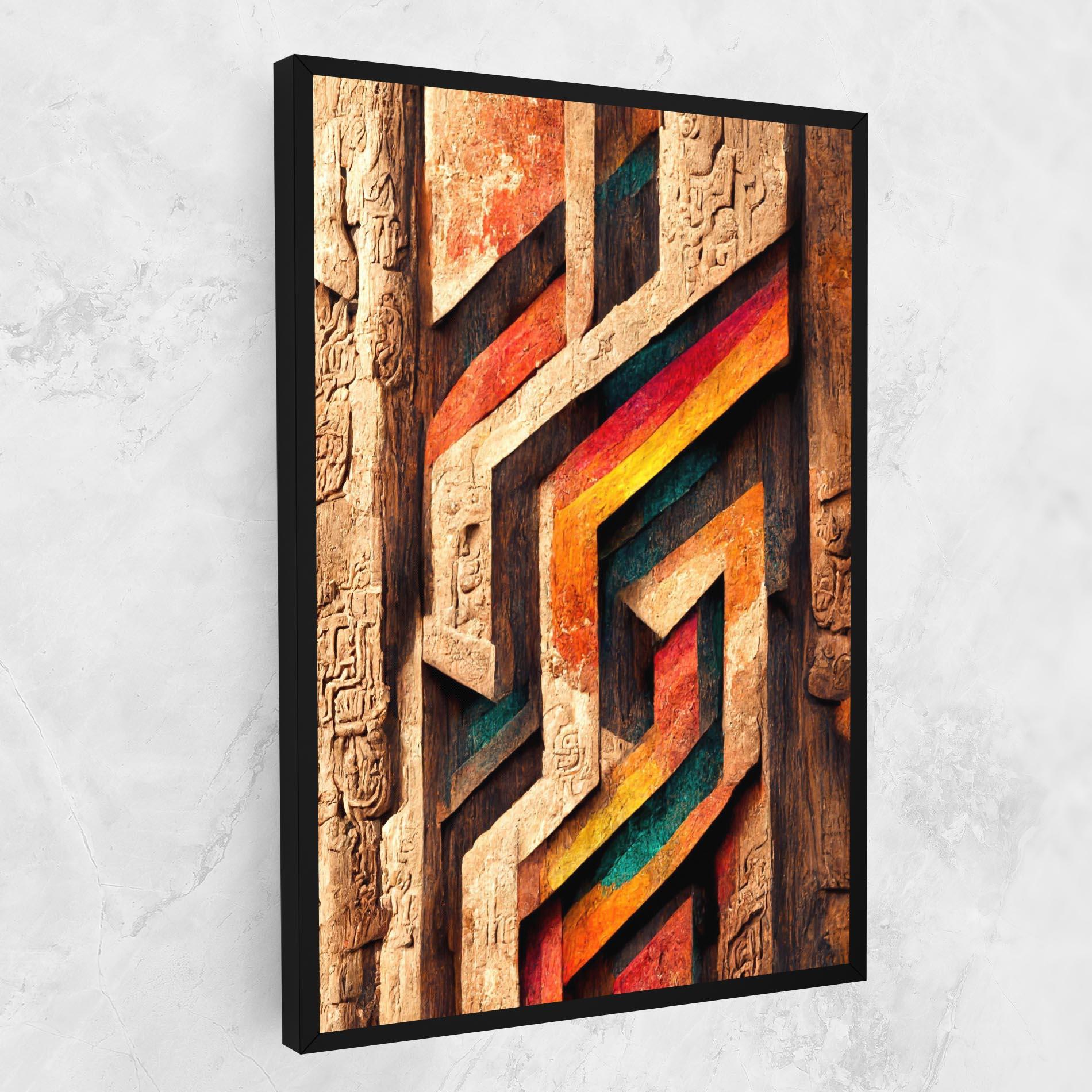 Tablou Canvas Mayan Style Wood mockup 1