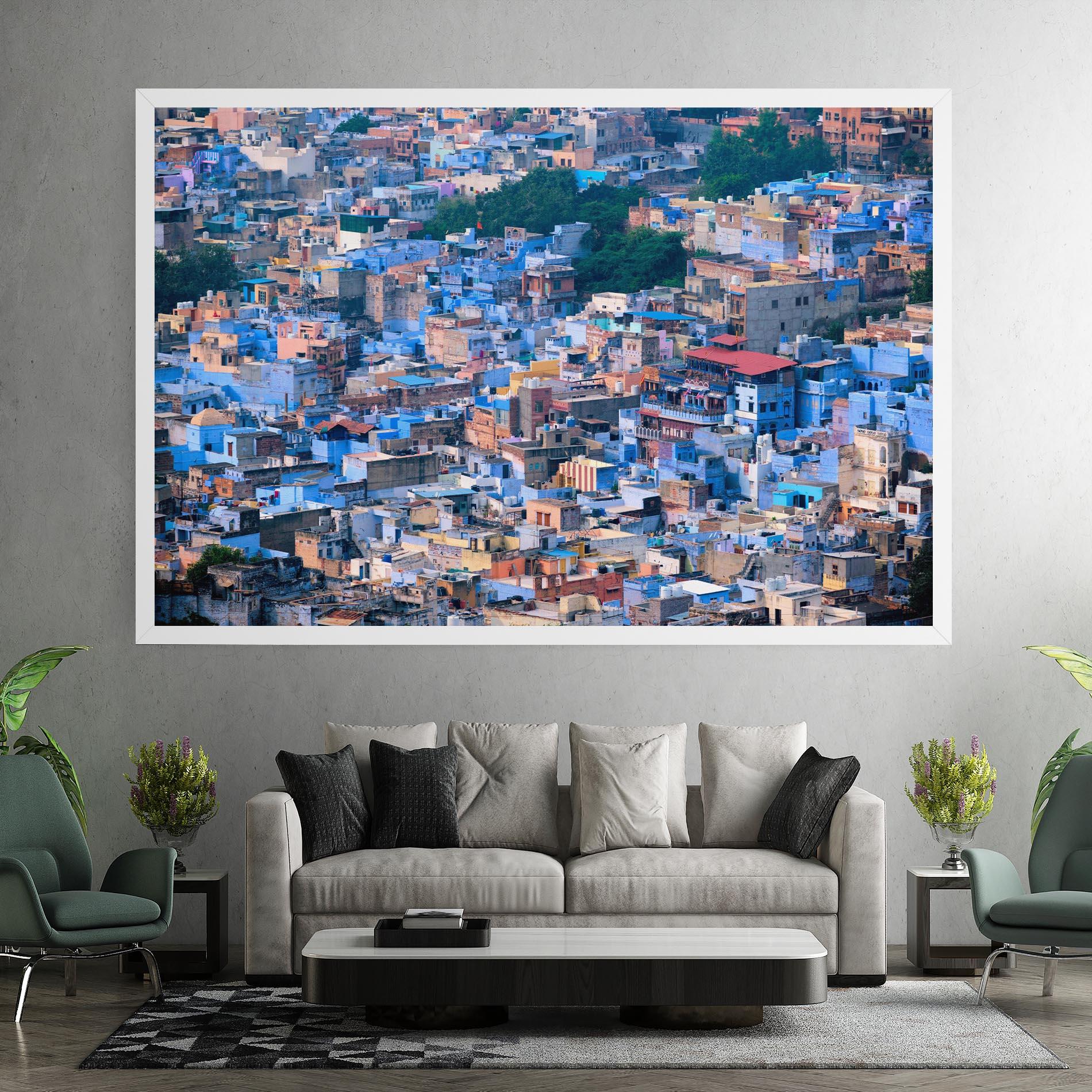Tablou Canvas Blue City India mockup 7