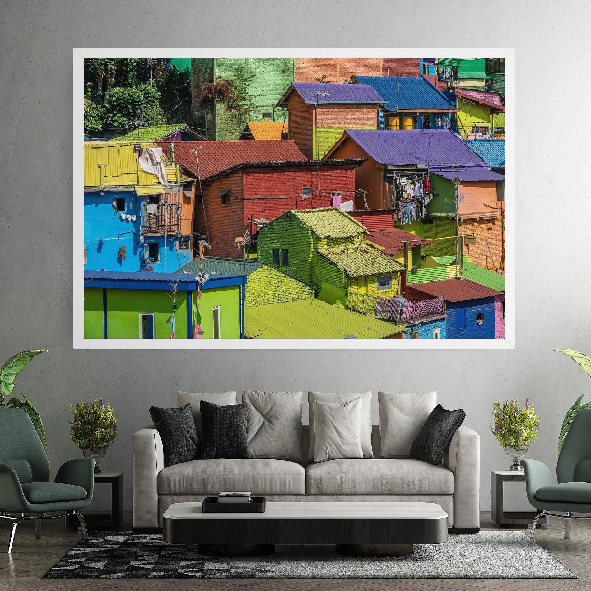 Tablou Canvas Colorful Small Houses mockup 7