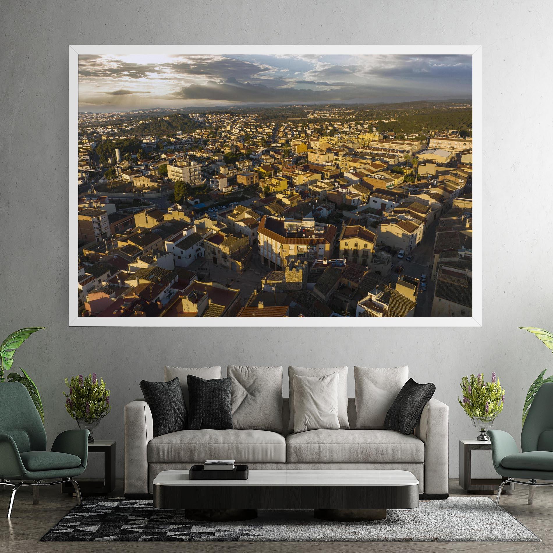 Tablou Canvas Streets Town Sunrise mockup 7