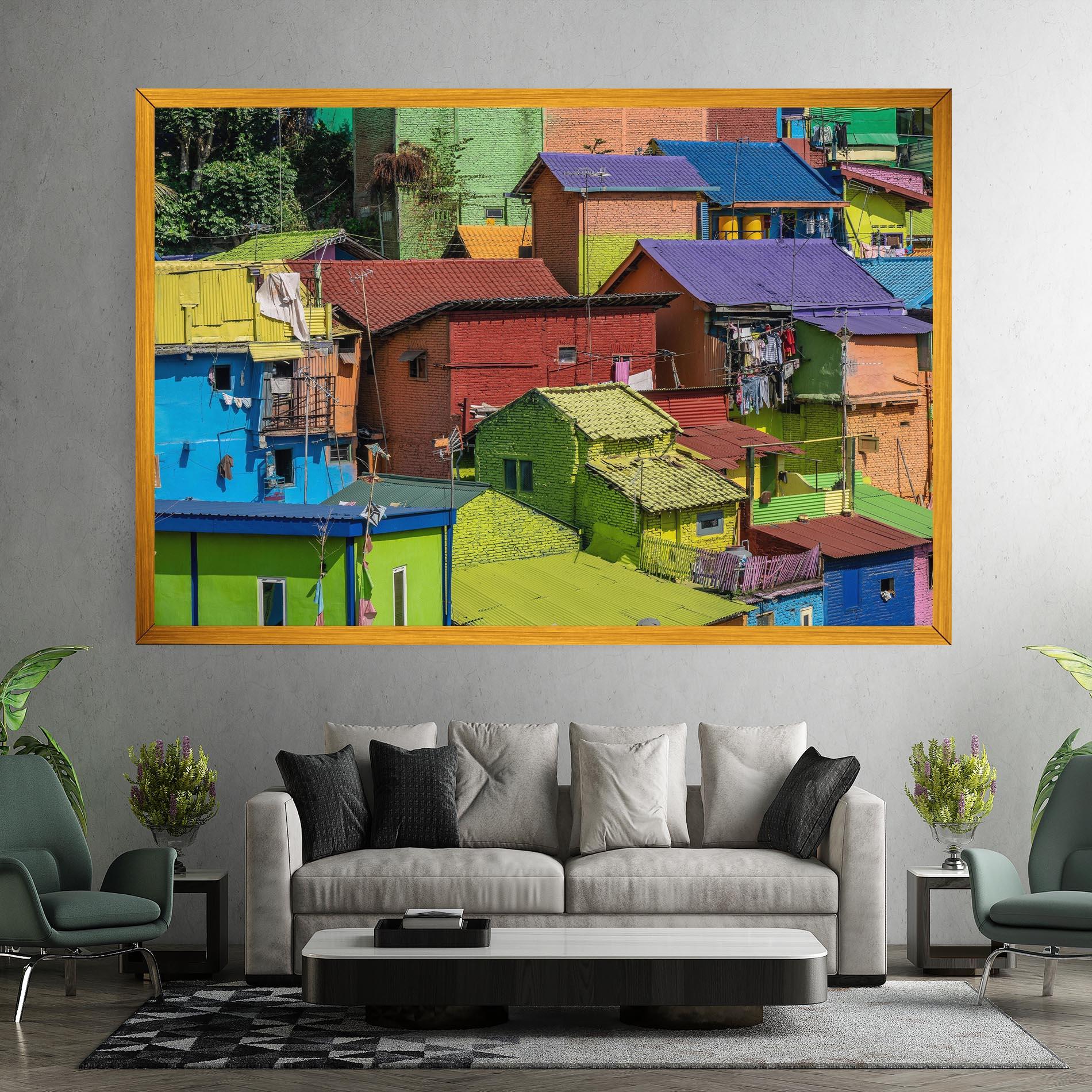 Tablou Canvas Colorful Small Houses mockup 7