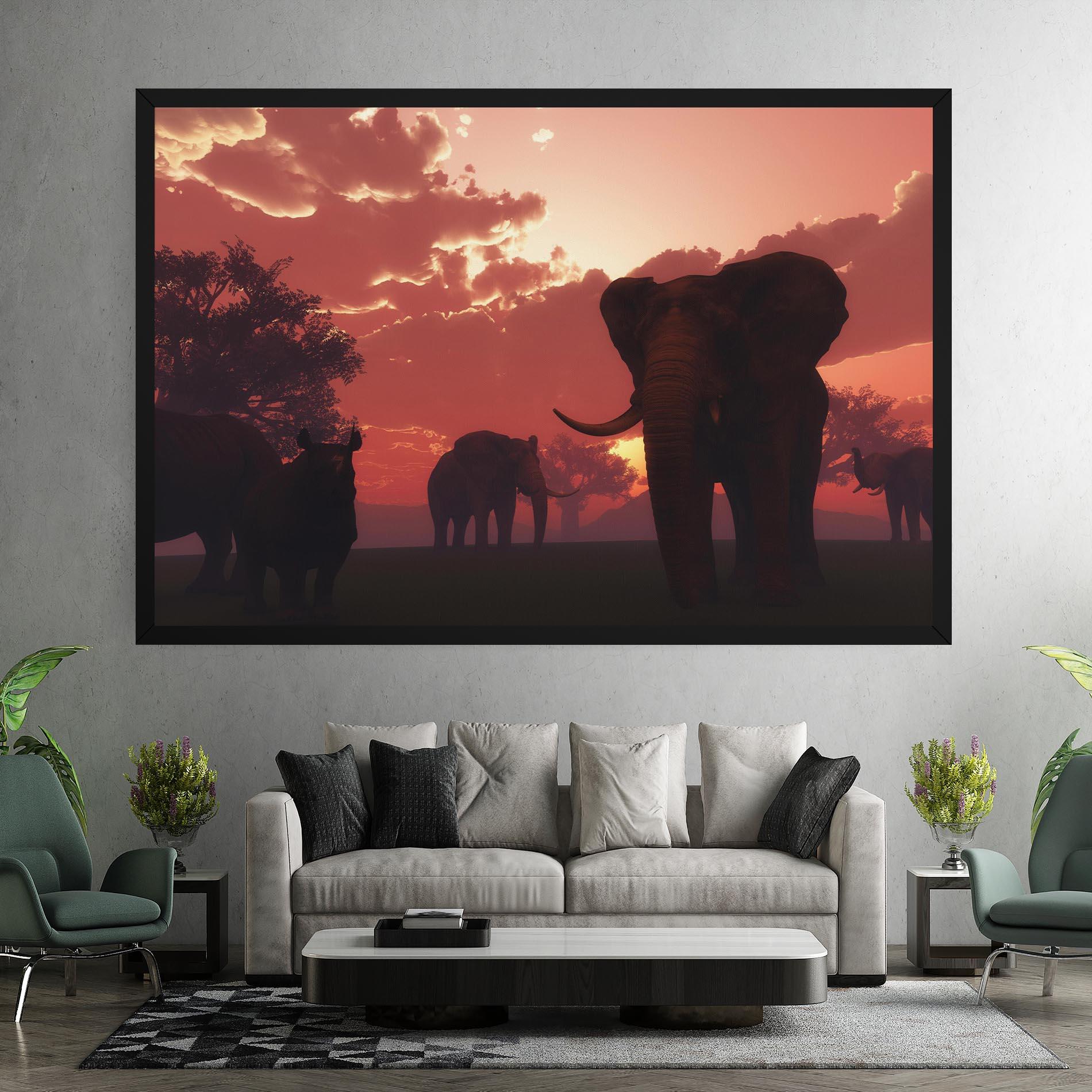 Tablou Canvas African Elephant View mockup 7