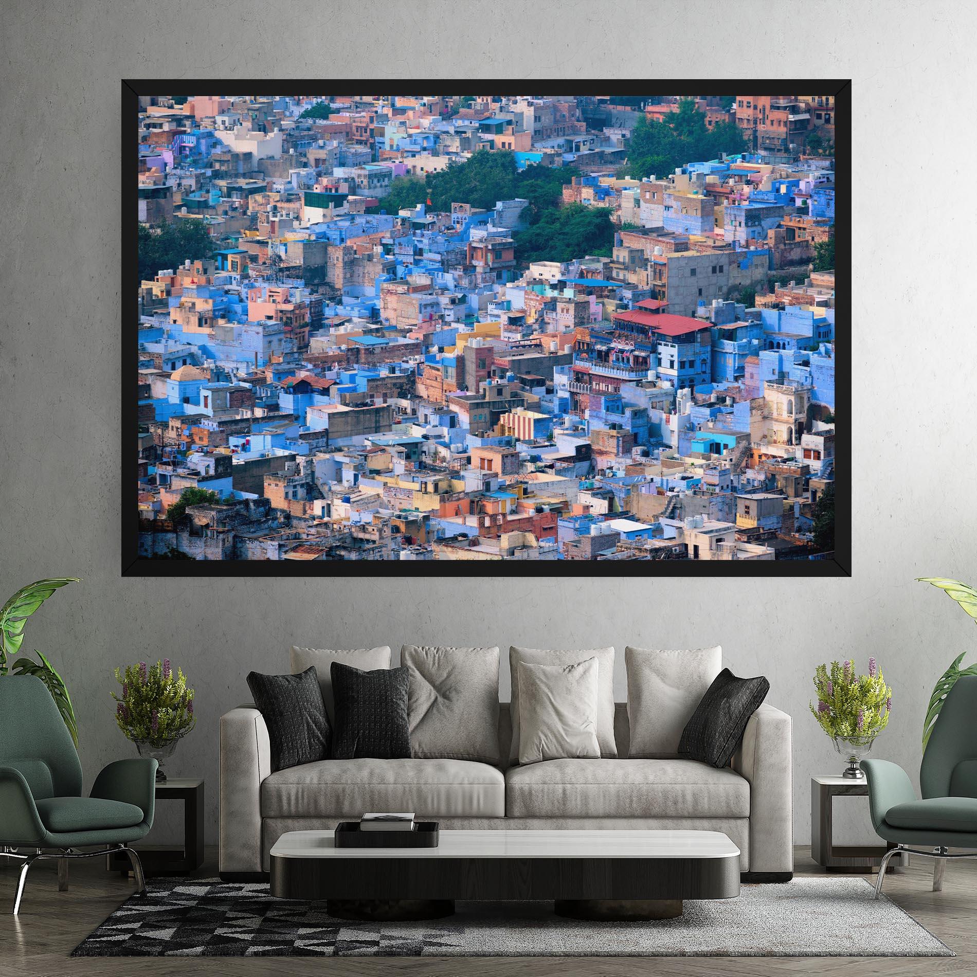 Tablou Canvas Blue City India mockup 7