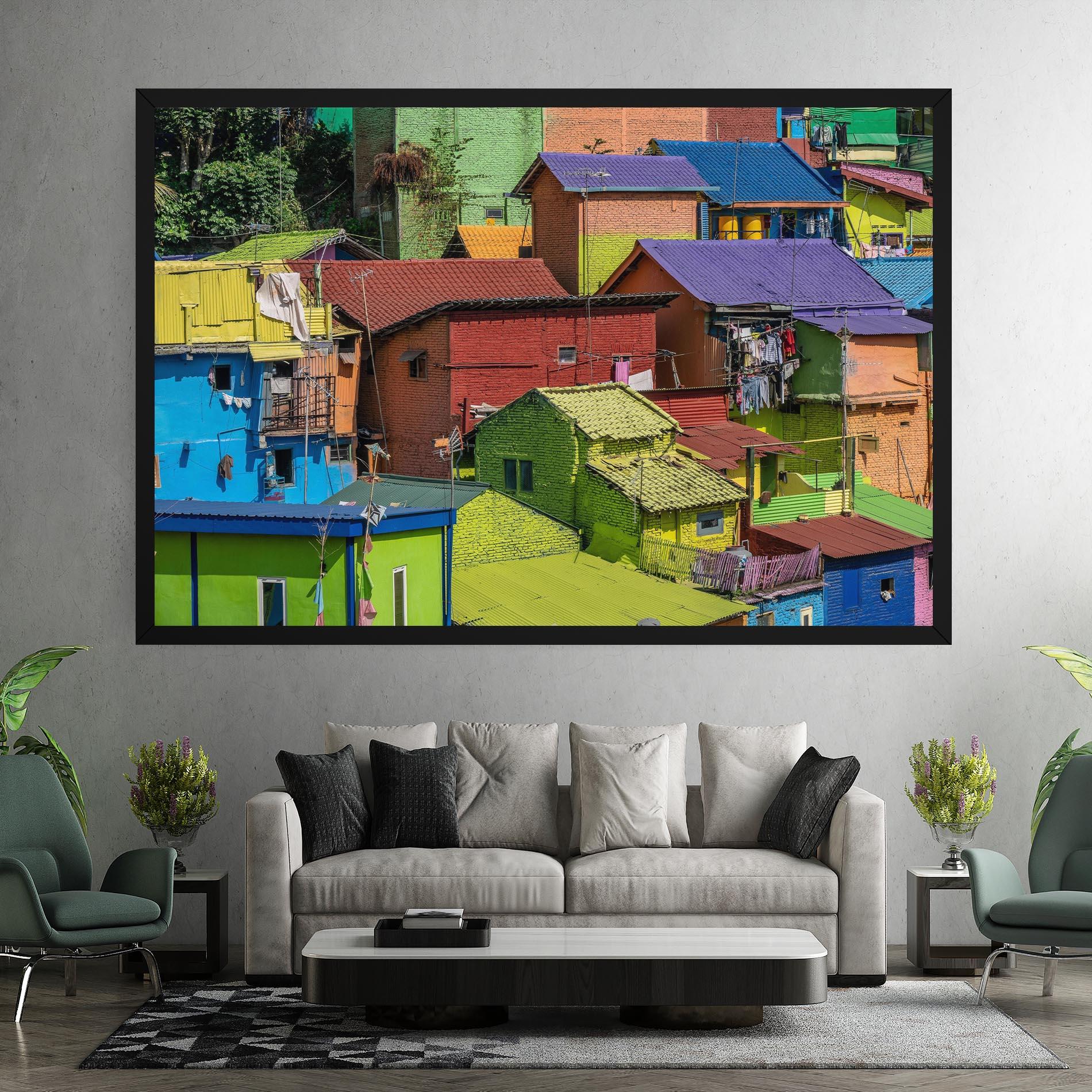 Tablou Canvas Colorful Small Houses mockup 7