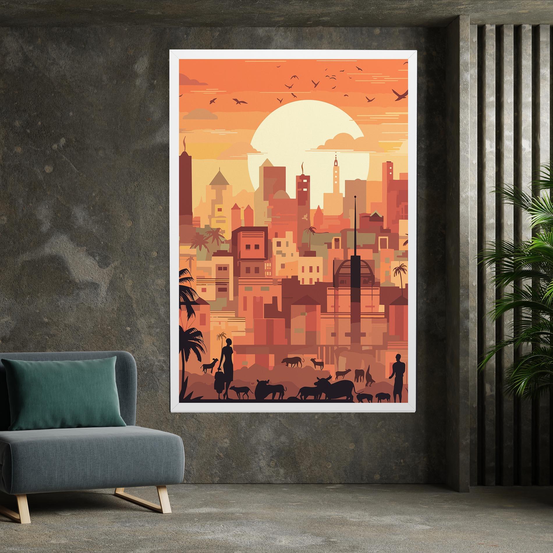 Tablou Canvas Africa City Sunset mockup 7