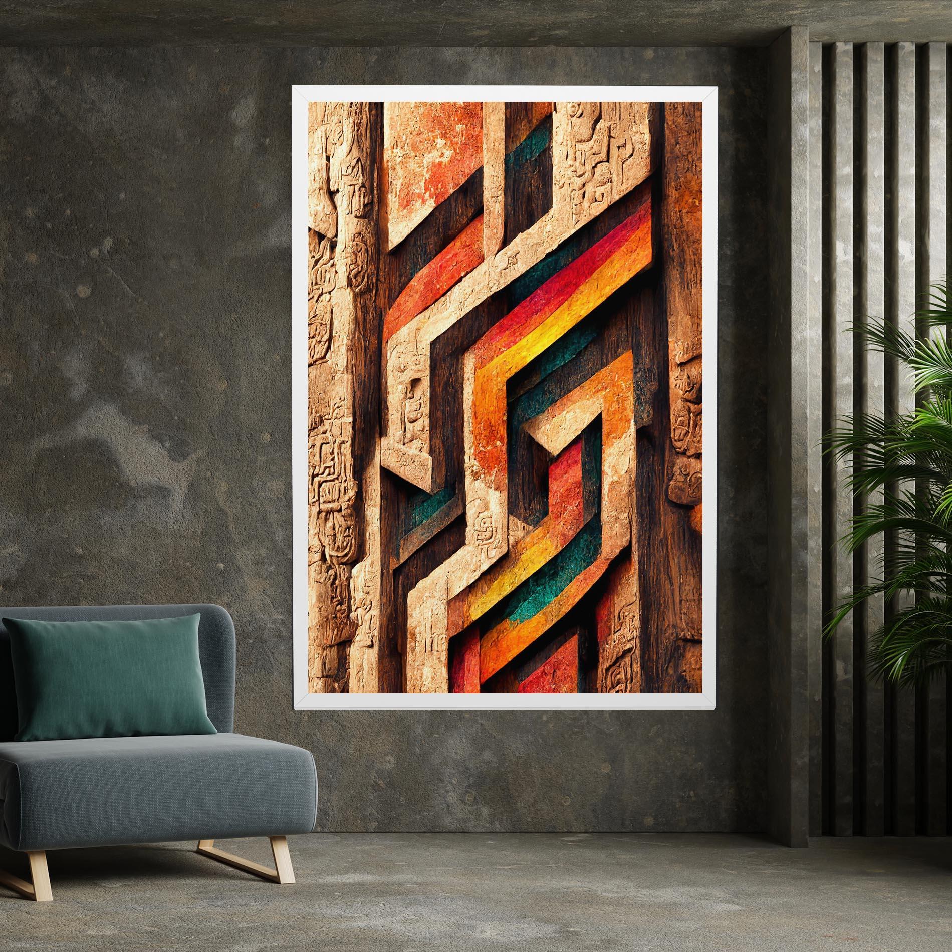 Tablou Canvas Mayan Style Wood mockup 7