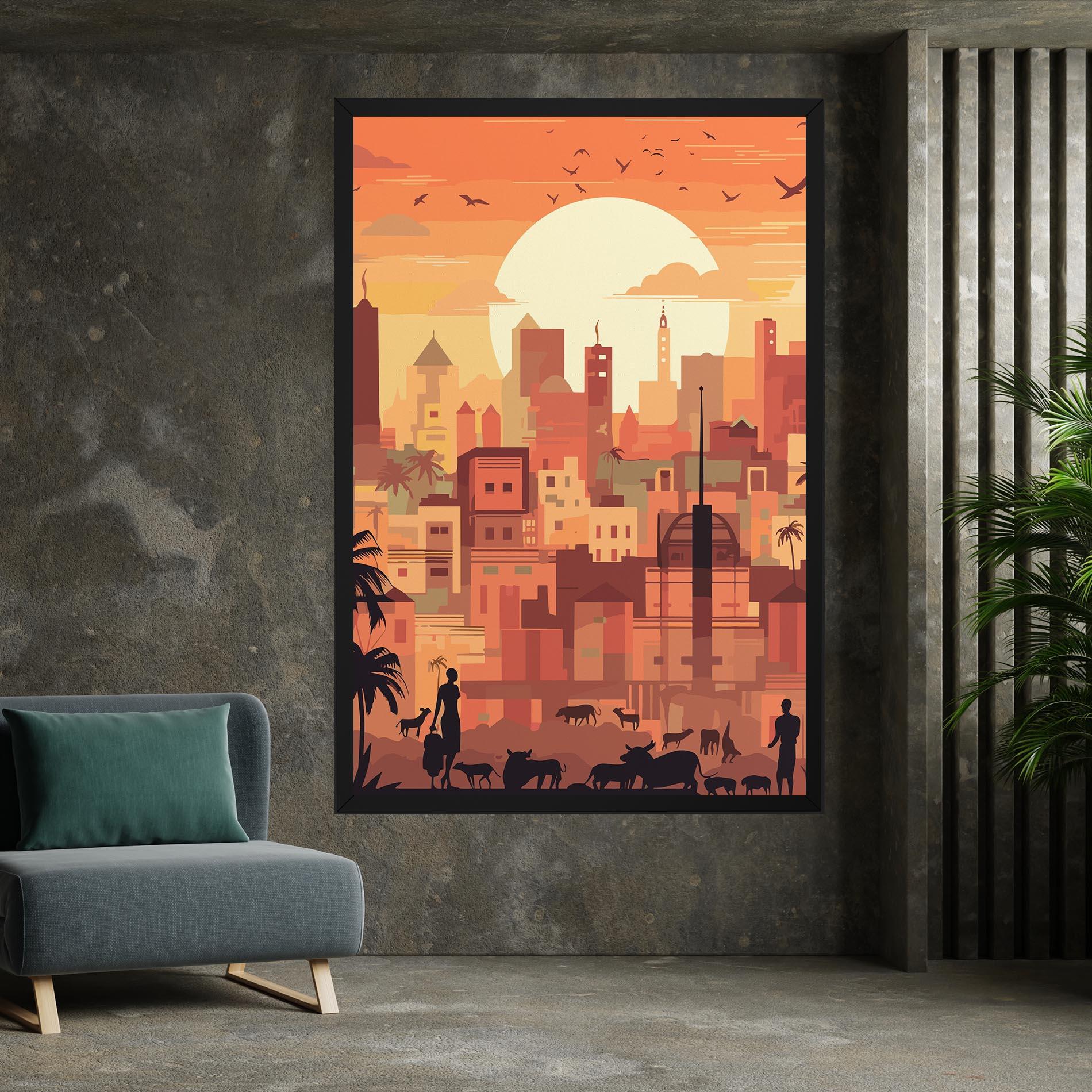 Tablou Canvas Africa City Sunset mockup 7