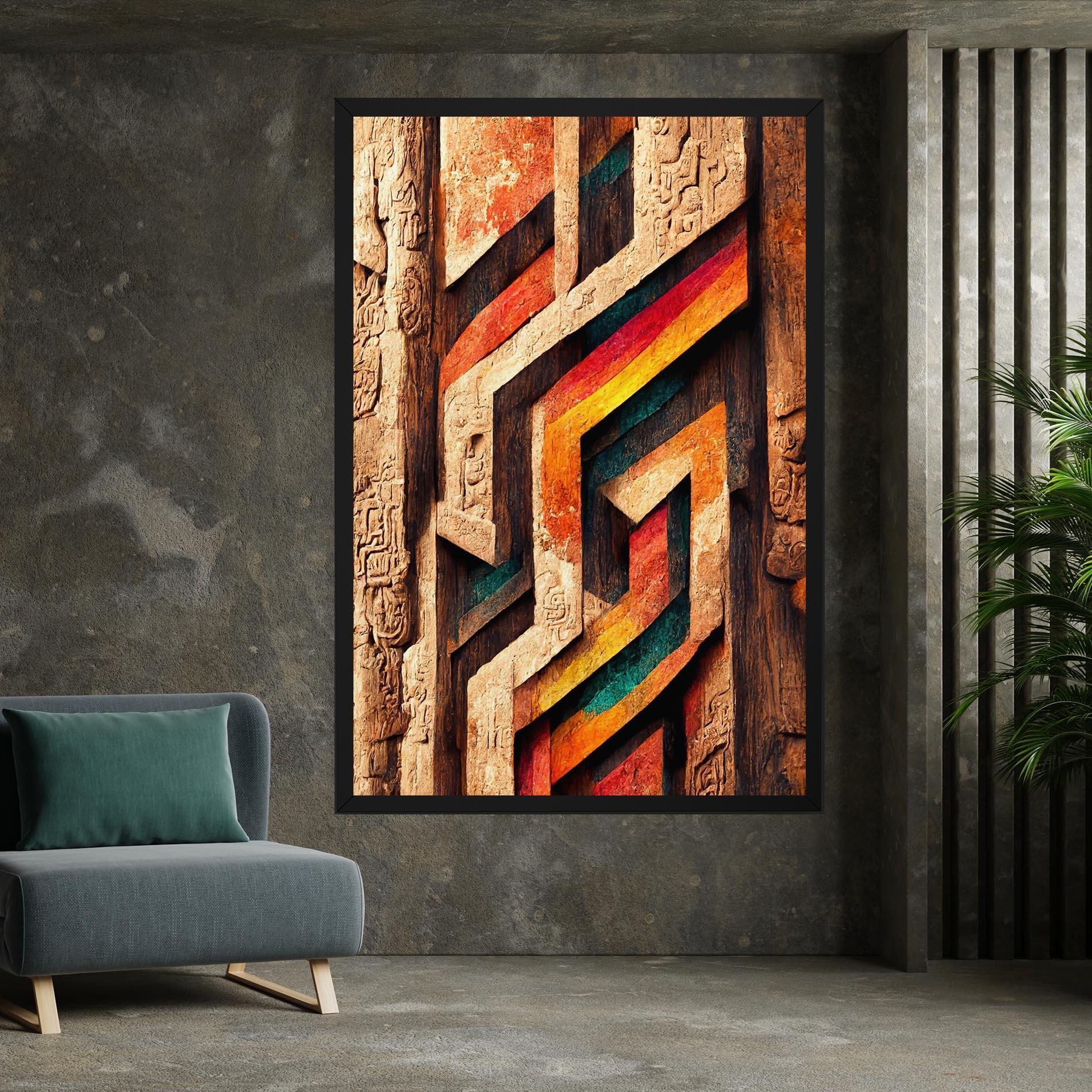 Tablou Canvas Mayan Style Wood mockup 7
