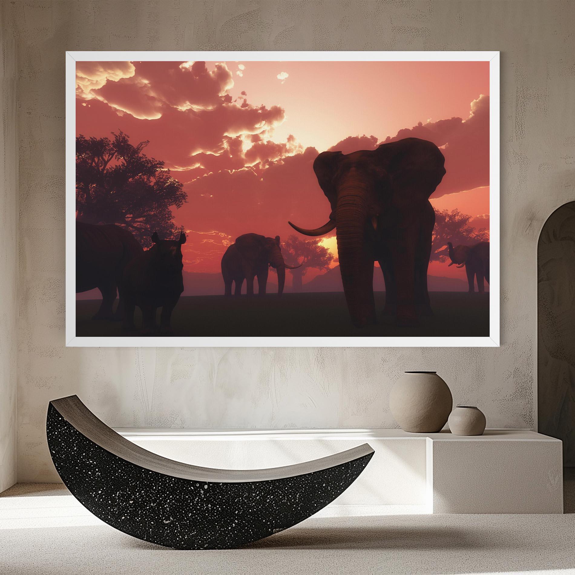 Tablou Canvas African Elephant View mockup 8
