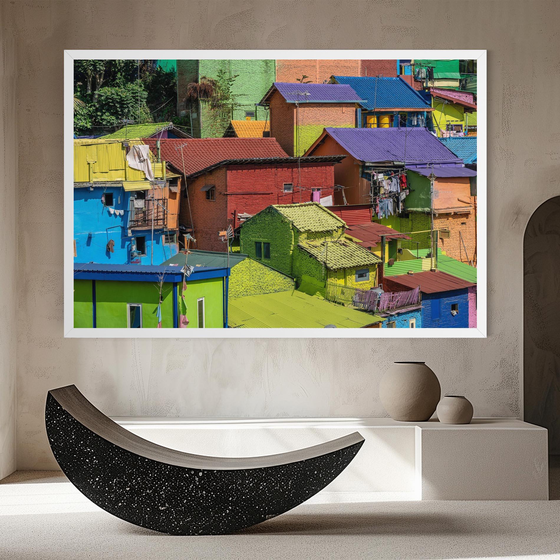 Tablou Canvas Colorful Small Houses mockup 8