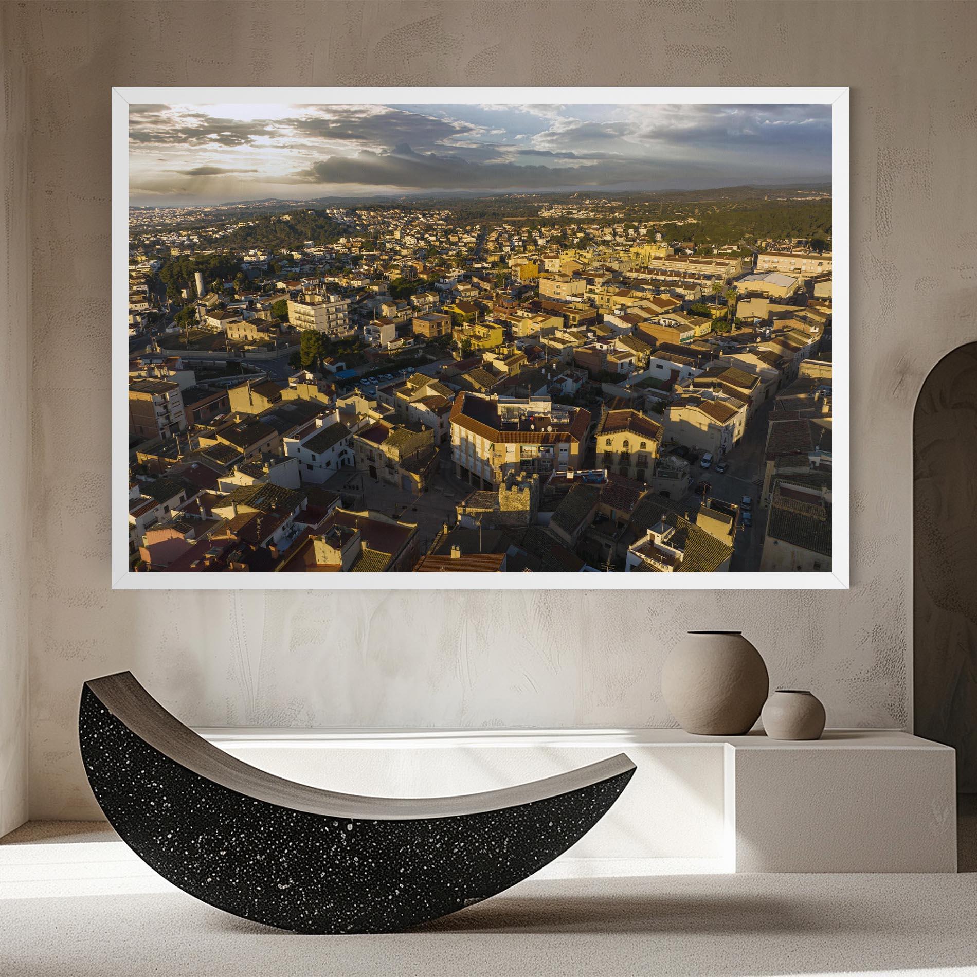 Tablou Canvas Streets Town Sunrise mockup 8