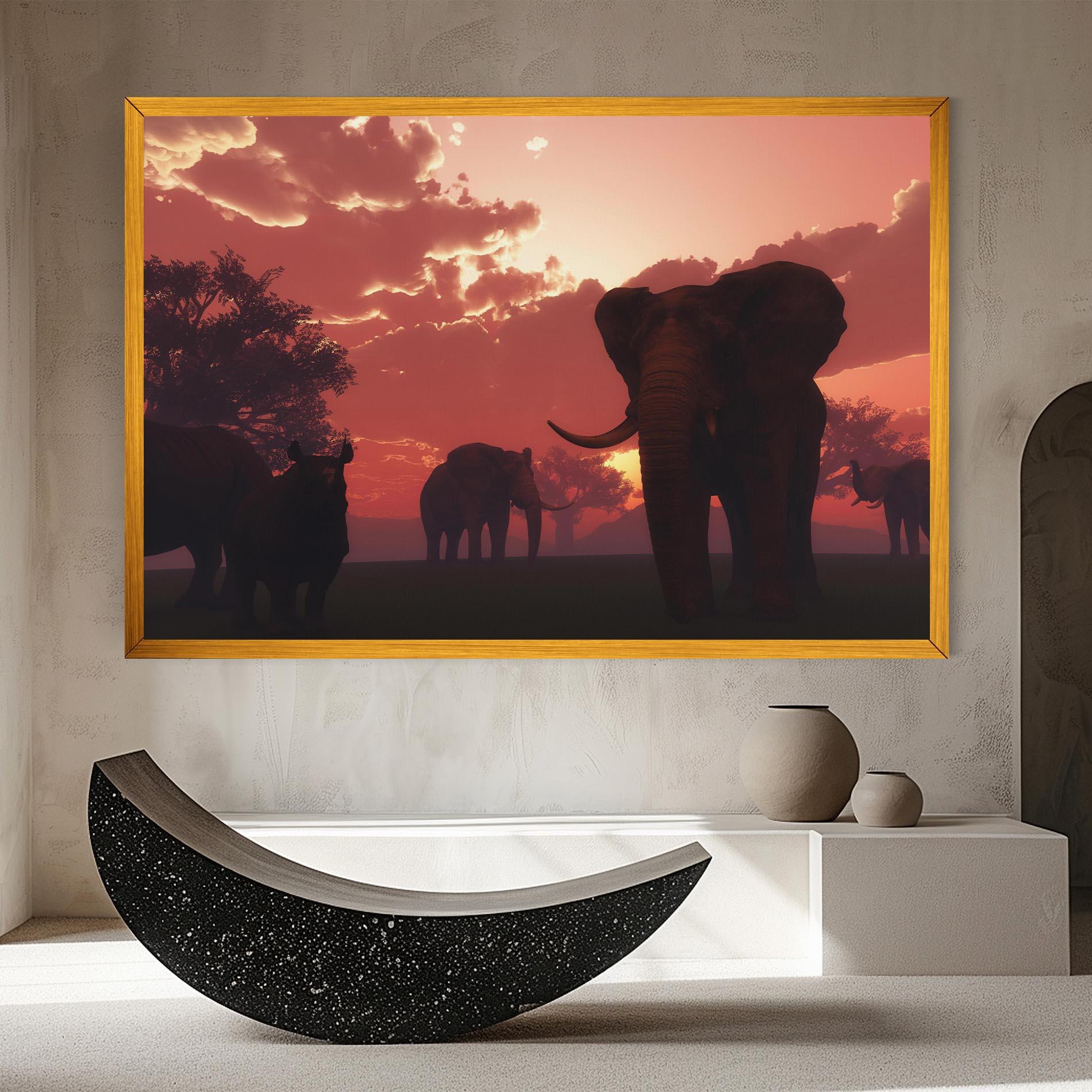 Tablou Canvas African Elephant View mockup 8