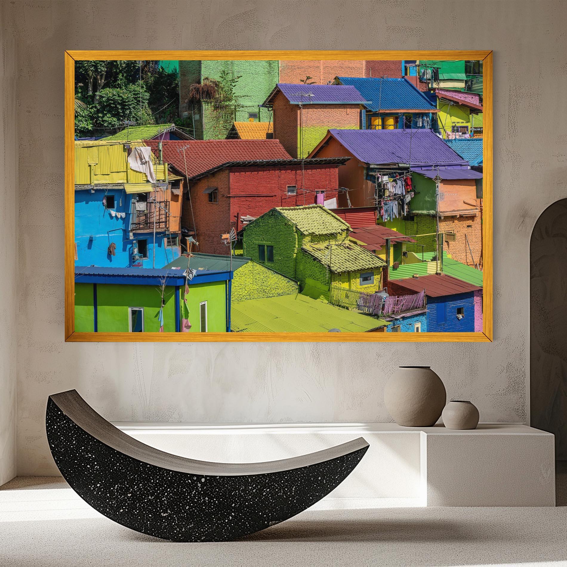 Tablou Canvas Colorful Small Houses mockup 8