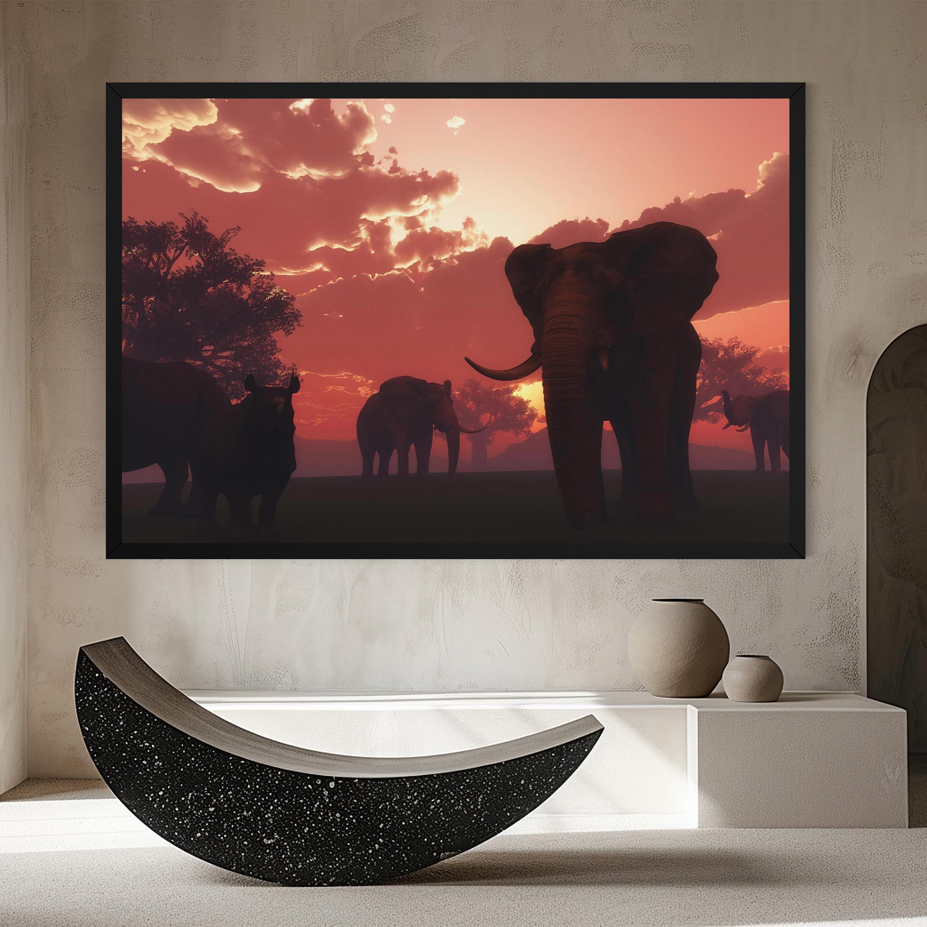 Tablou Canvas African Elephant View mockup 8