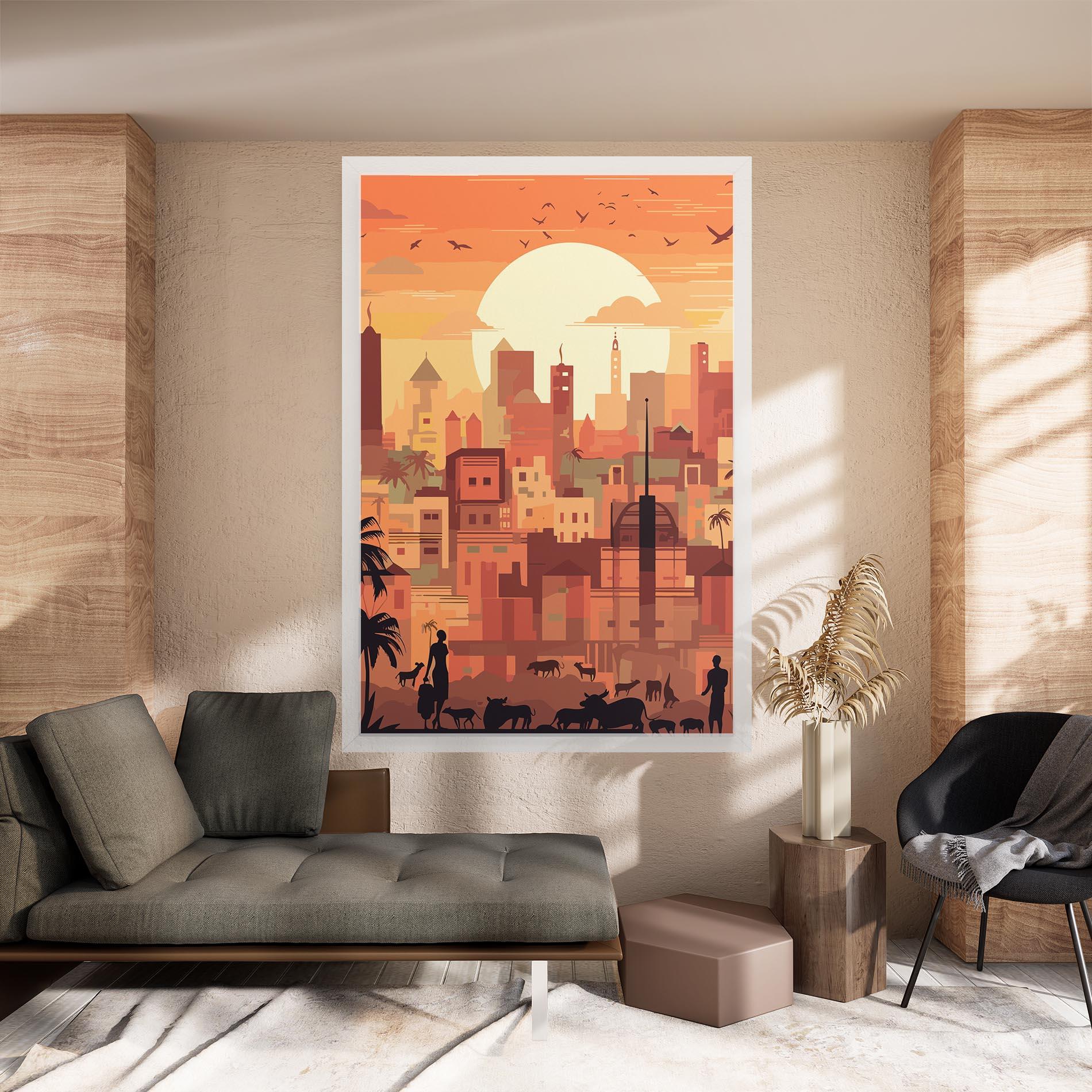 Tablou Canvas Africa City Sunset mockup 8