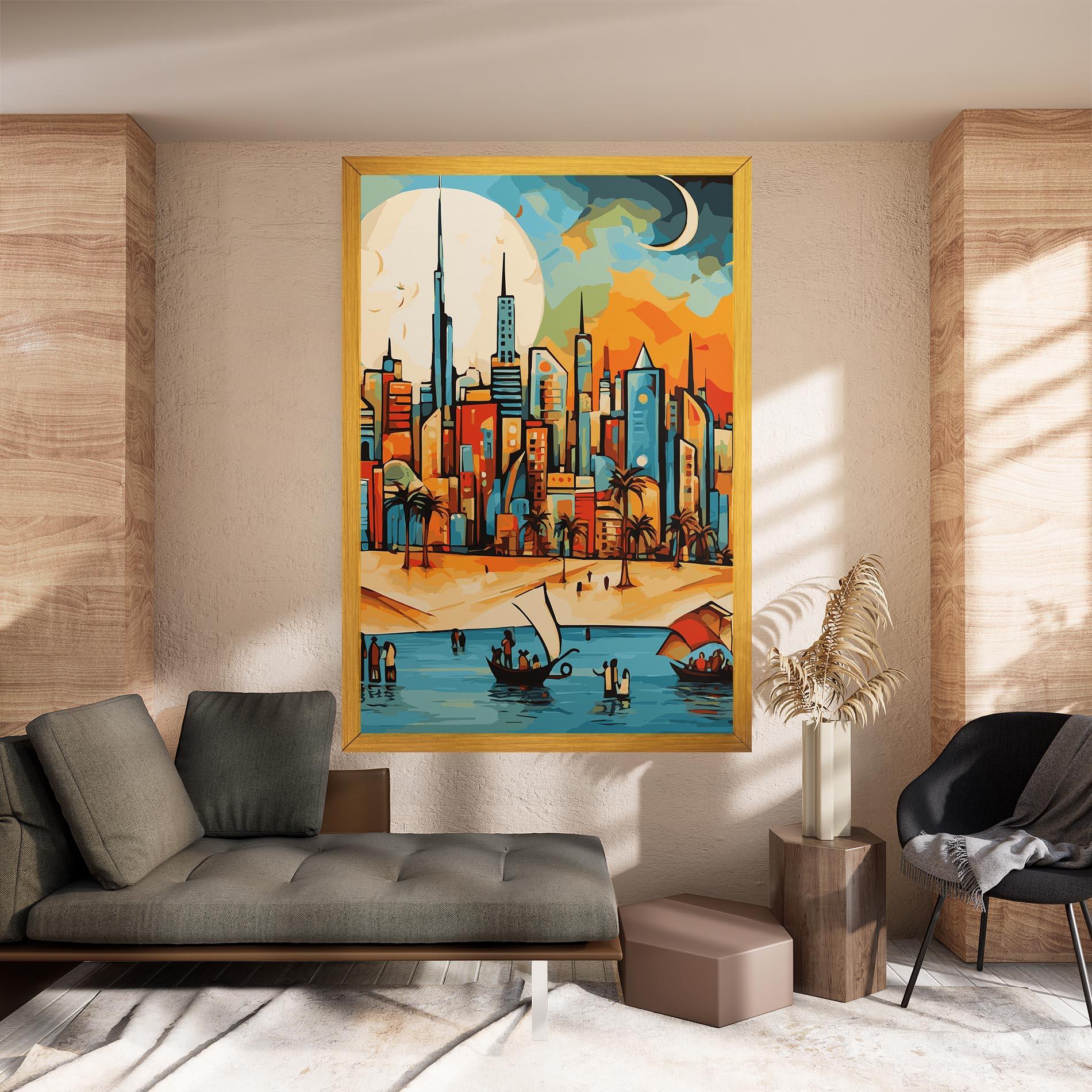 Tablou Canvas African Moon mockup 8