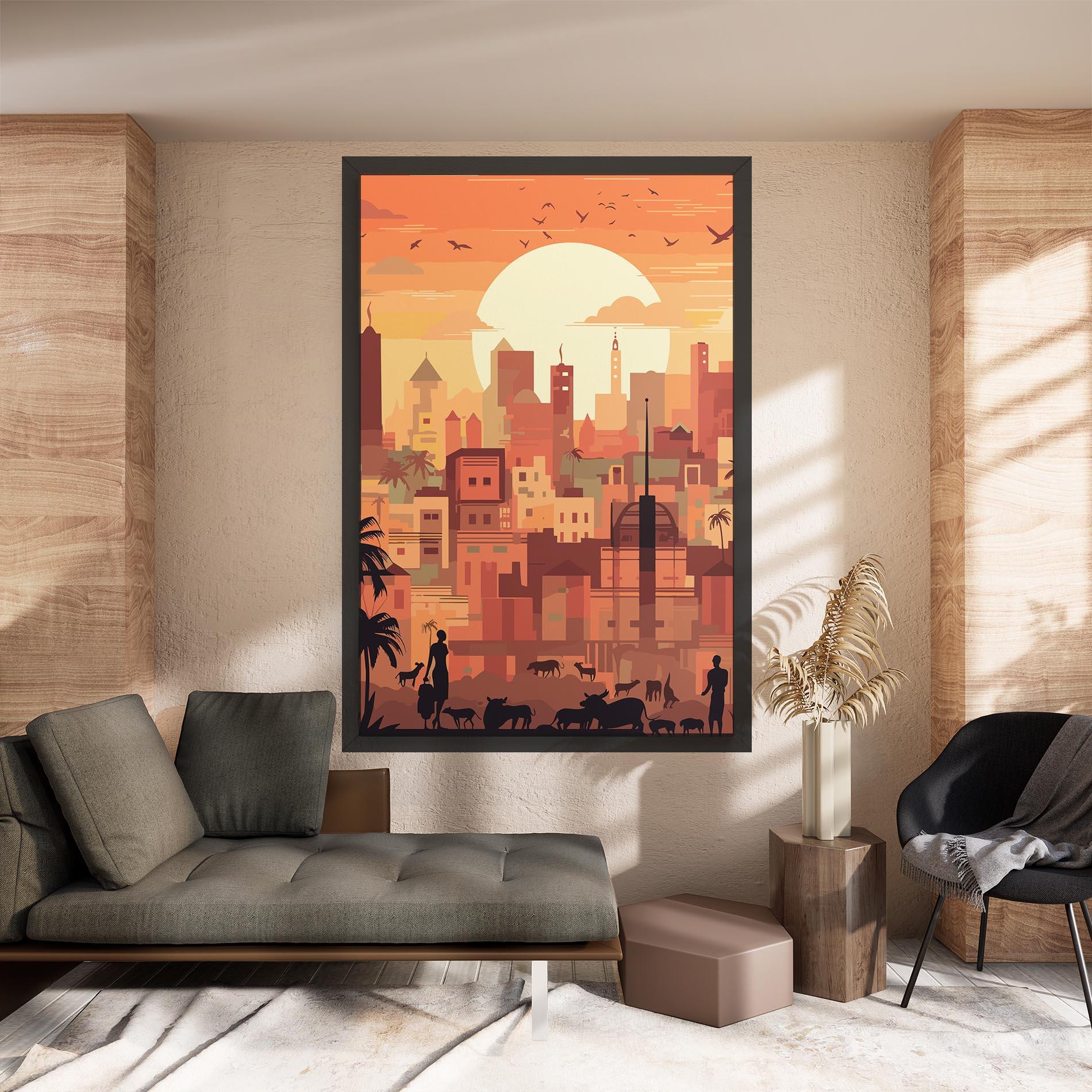 Tablou Canvas Africa City Sunset mockup 8