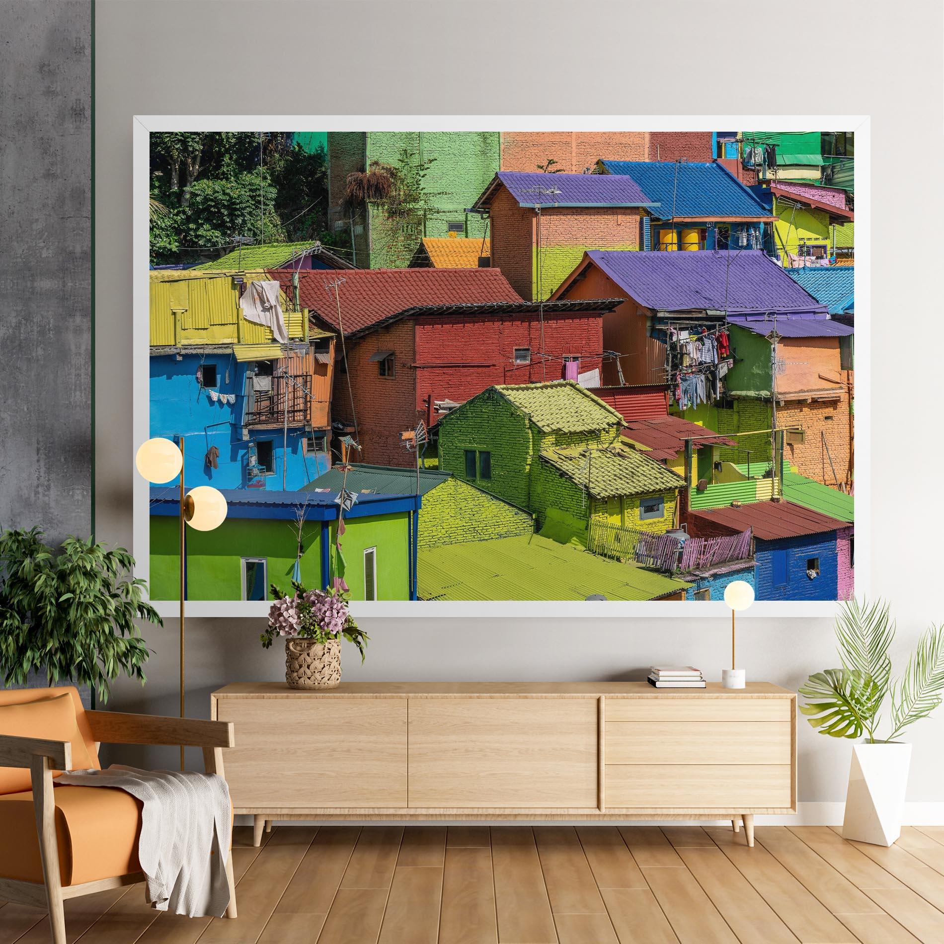 Tablou Canvas Colorful Small Houses mockup 9