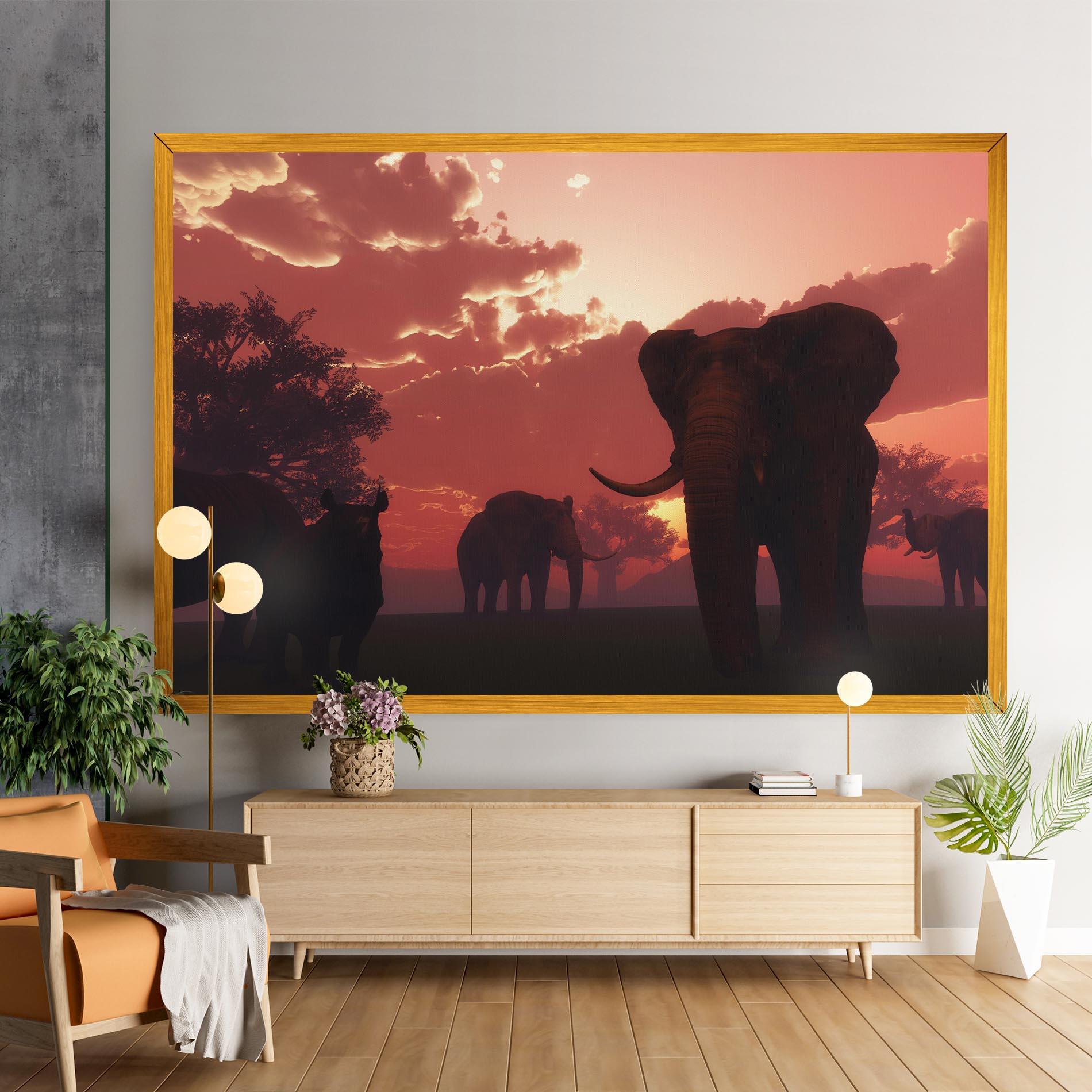 Tablou Canvas African Elephant View mockup 9