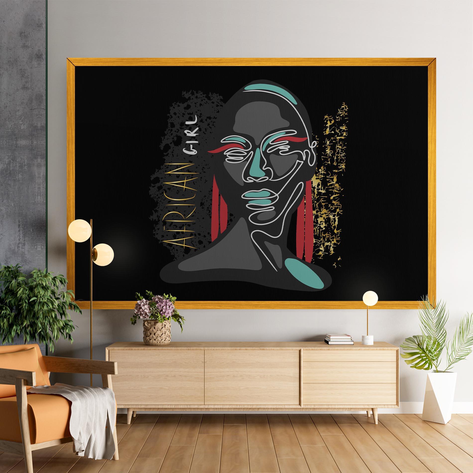 Tablou Canvas Gold African Girl mockup 9