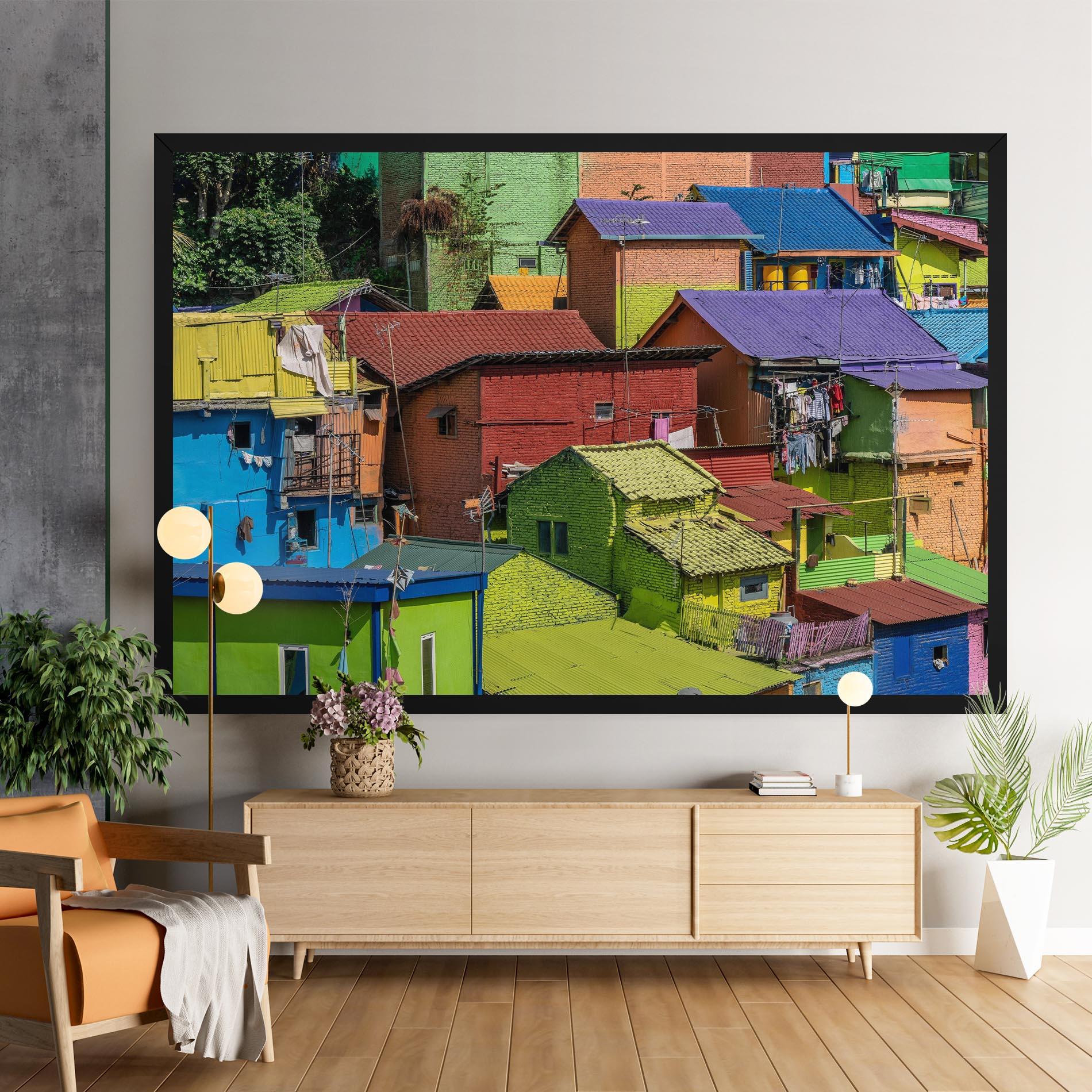 Tablou Canvas Colorful Small Houses mockup 9